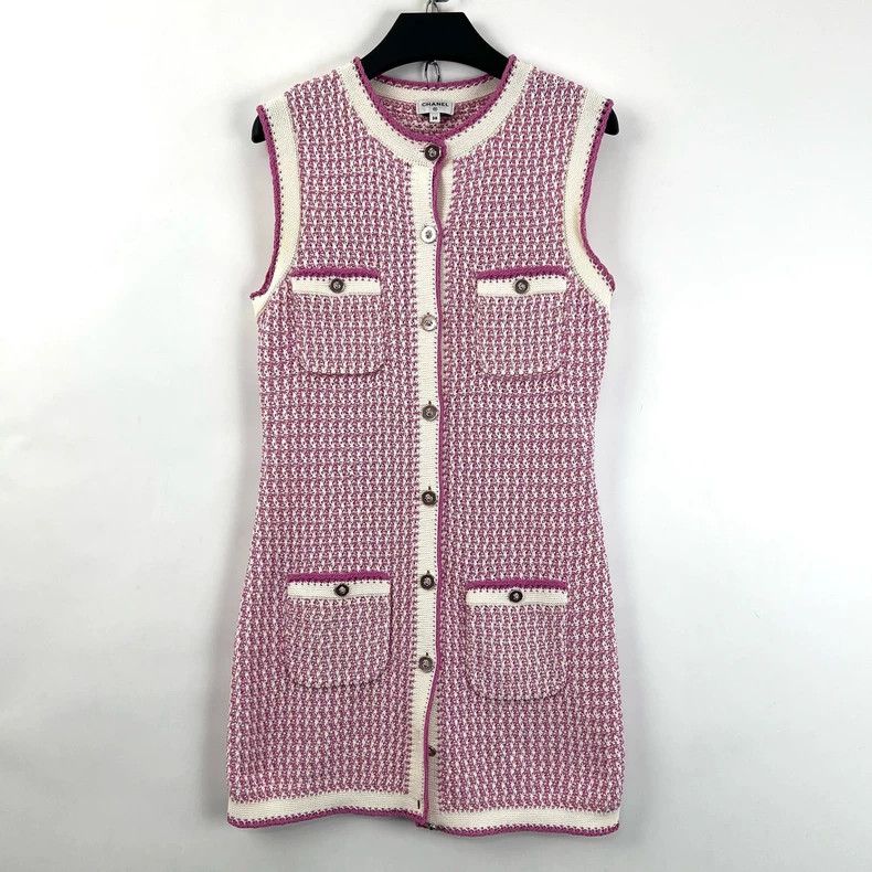 Chanel Chanel Pink braided sleeveless dress Size XS / US 0-2 / IT 36-38 - 2 Thumbnail