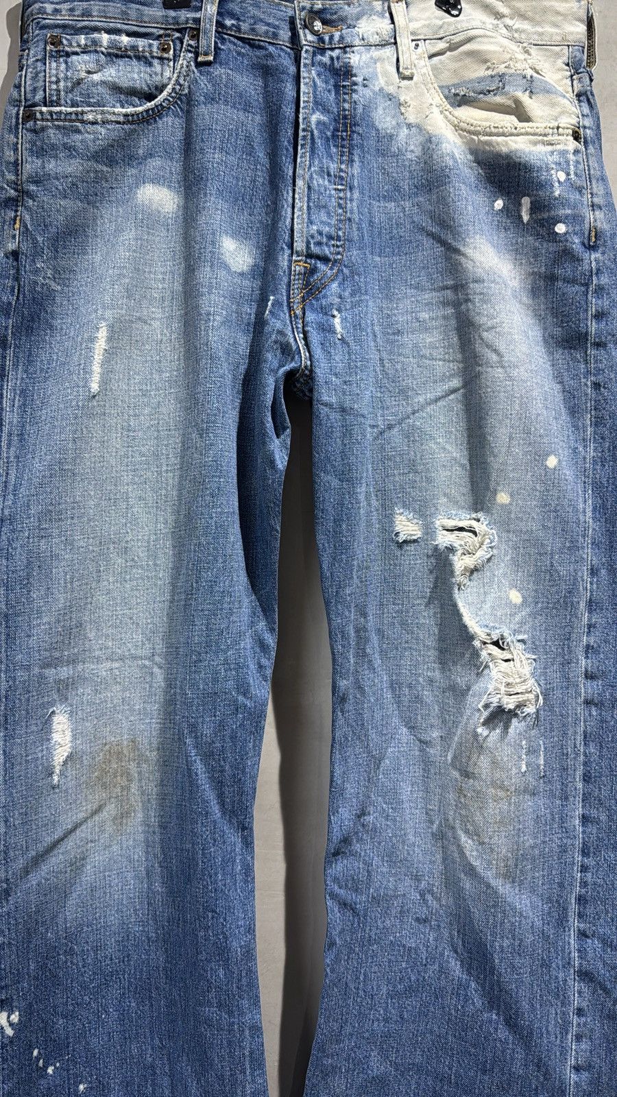 Ruehl No. 925 Ruehl 925 Distressed Boot Cut Paint Splatter Denim Jeans Size US 35 - 20 Thumbnail