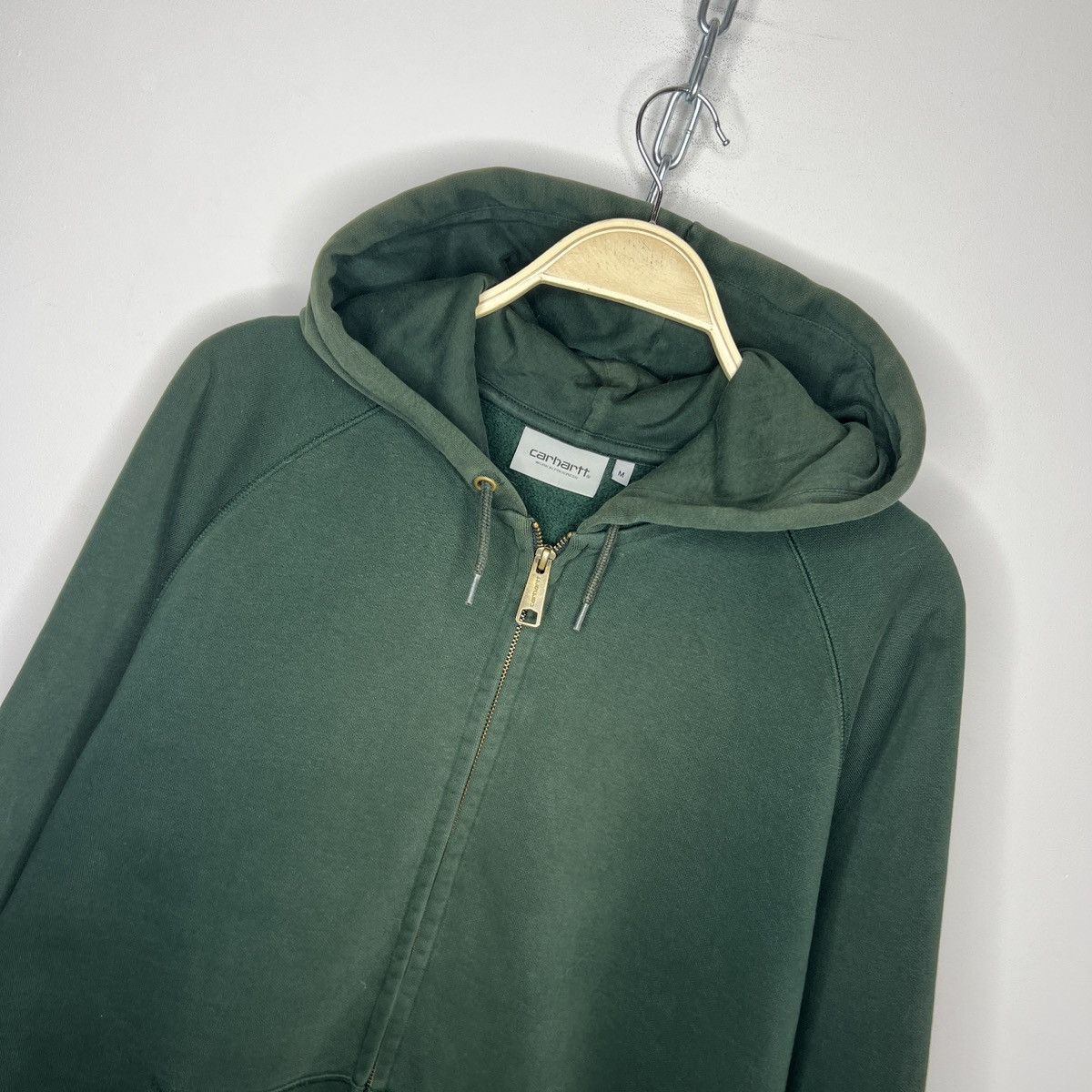 Carhartt × Vintage Vintage Carhartt Zip Hoodie Workwear Hype Mini Logo Grwen Size US M / EU 48-50 / 2 - 4 Thumbnail