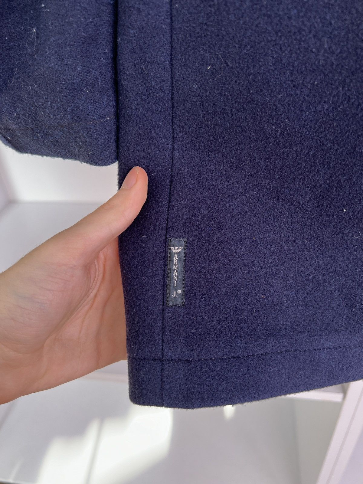 Emporio Armani × Giorgio Armani × Vintage Vintage Armani Jeans Wool Hooded Women’s Coat Size M / US 6-8 / IT 42-44 - 18 Thumbnail