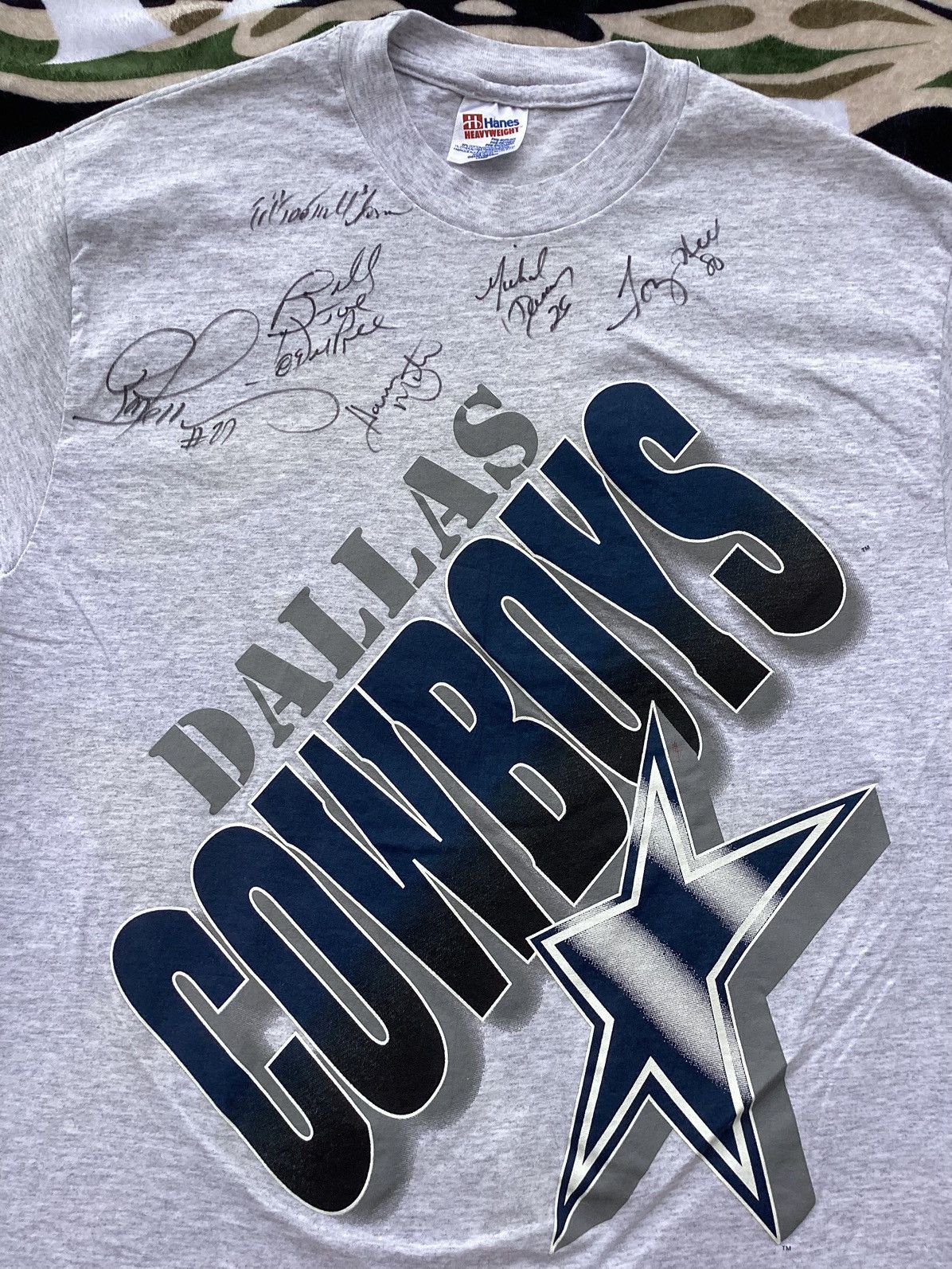 NFL × Vintage Vtg Dallas Cowboys NFL Hanes heavyweight Tee w/ signature Size US L / EU 52-54 / 3 - 2 Thumbnail