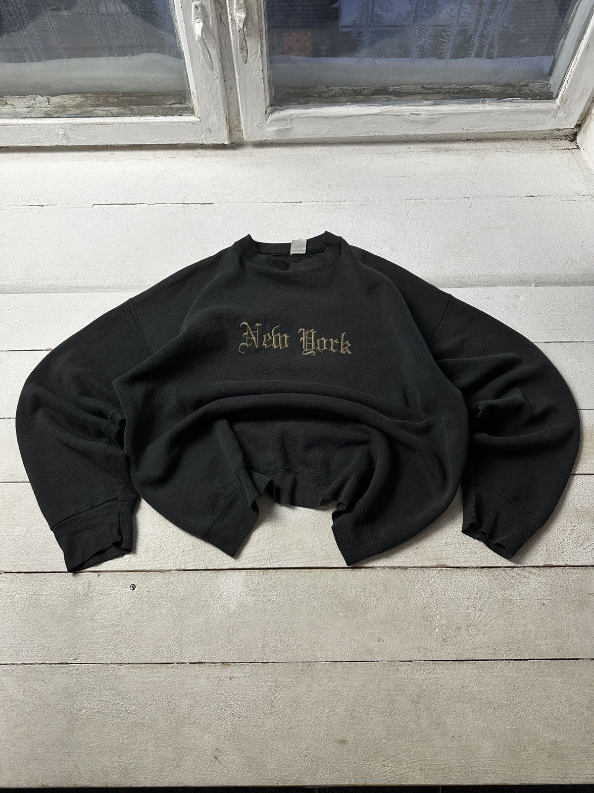 Vintage 🚨 RARE VNTG NEW YORK FADED DISTRESSED USA RARE SWEATSHIRT Size US XL / EU 56 / 4 - 1 Thumbnail