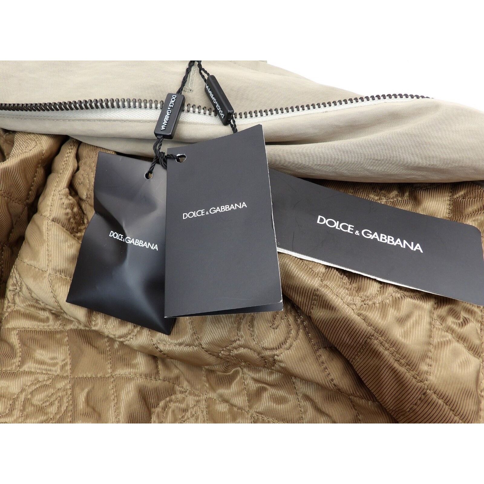 Dolce & Gabbana BEIGE COTTON BUTTON ZIPPER TRENCH EPAULET COAT 52 42 ITALY Size US L / EU 52-54 / 3 - 9 Thumbnail