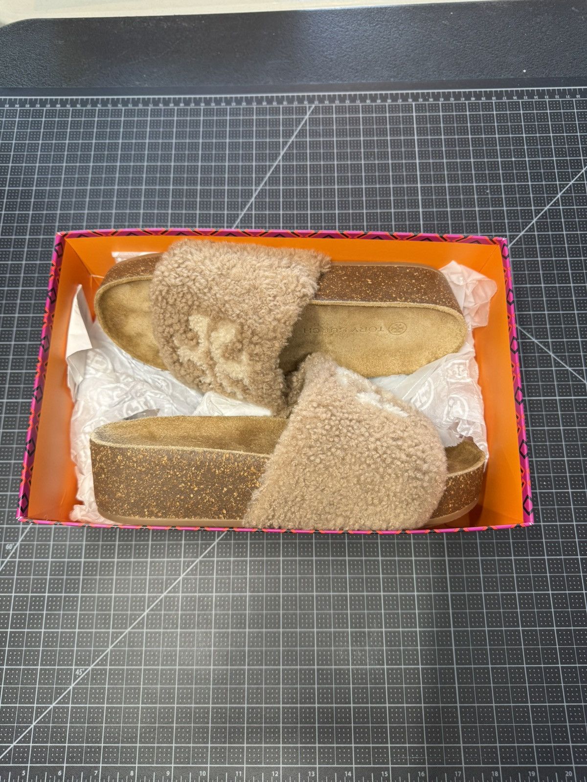 Tory Burch Tory Burch T Sherling Flatform Cork Sandals Slides Size US 9 / IT 39 - 3 Thumbnail