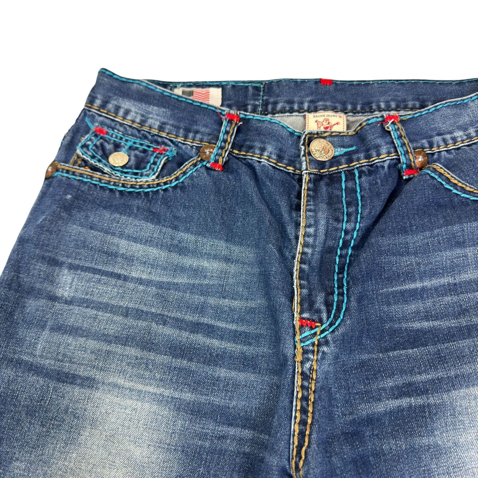 True Religion True Religion Men's Blue Cotton High Rise Bermuda Shorts 34 Size US 34 / EU 50 - 5 Thumbnail