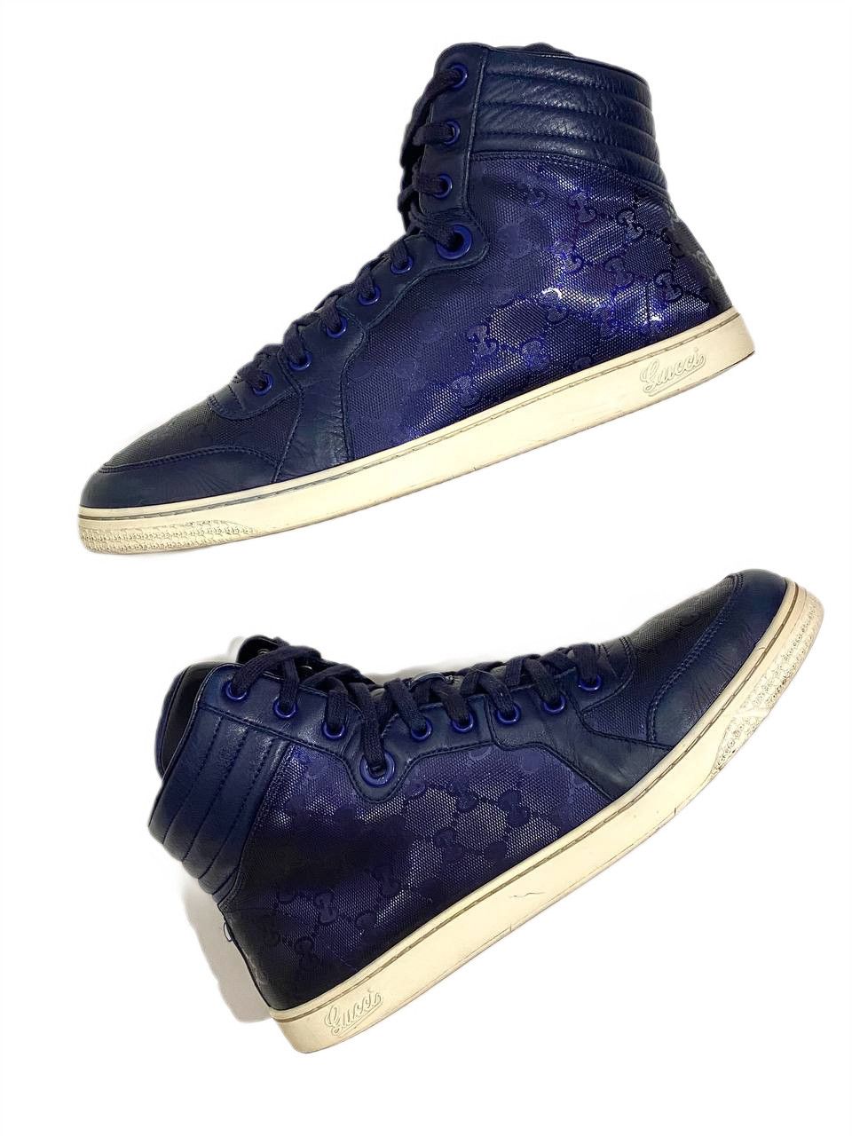 Gucci GG Monogram Guccissima Logo High Top Sneakers Shoes display picture 1