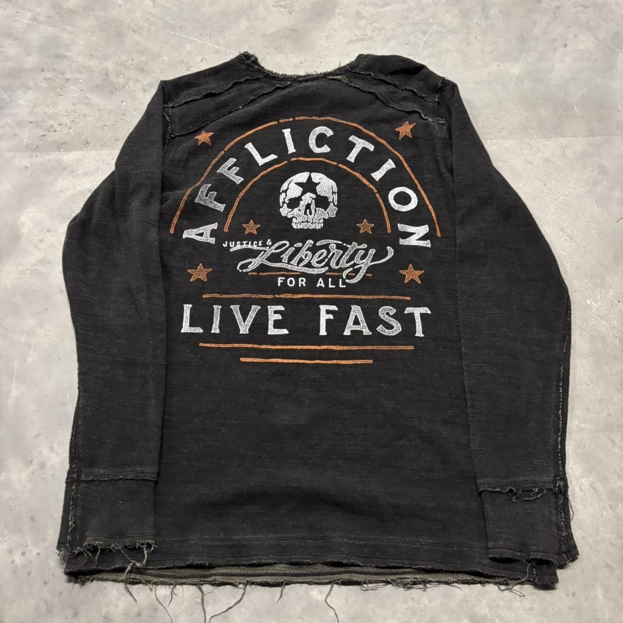 Japanese Brand × Vintage Crazy Vintage Y2K/2000s Grunge Cyber Goth Affliction Emo Reversible Thermal! Size US L / EU 52-54 / 3 - 3 Thumbnail