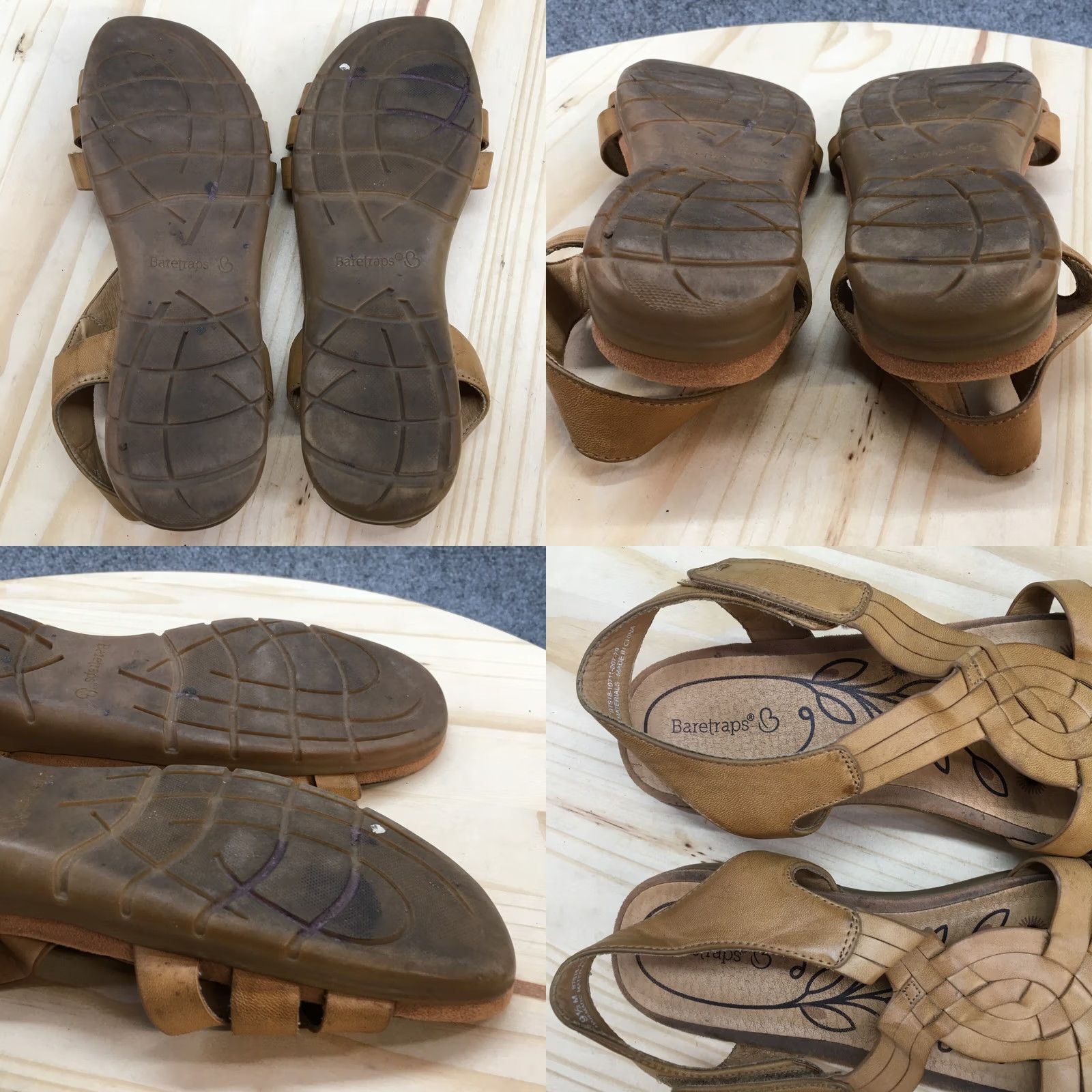 Vintage Baretraps Sandals Womens 9.5 M Keely Woven Straps Brown Faux Leather Hook&Loop Sandal Womens Mens Womens Size US 10 / IT 40 - 8 Thumbnail