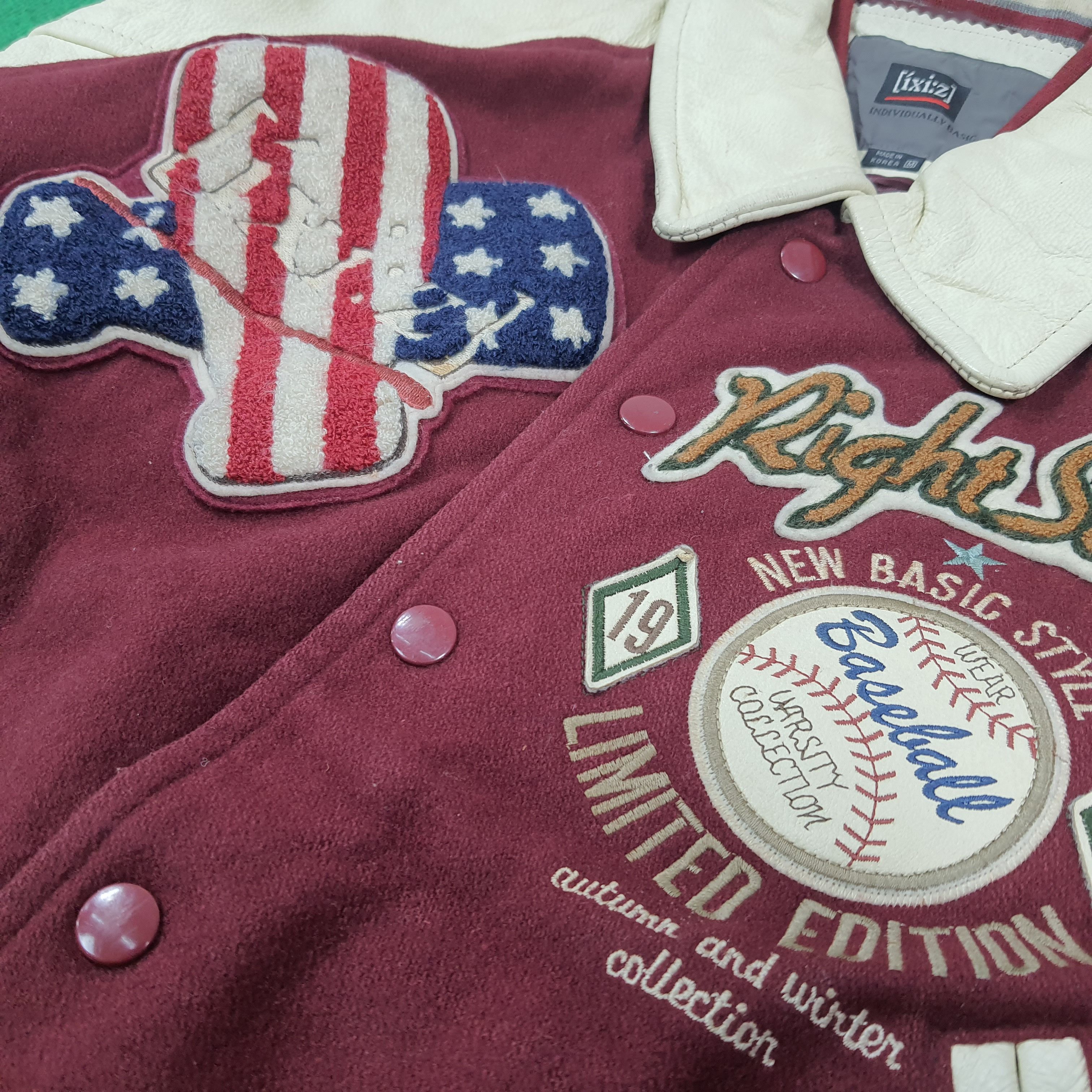 Vintage Vintage 90s ixi:z Retro Urban Wool Leather Baseball C295N22 Size US M / EU 48-50 / 2 - 3 Thumbnail