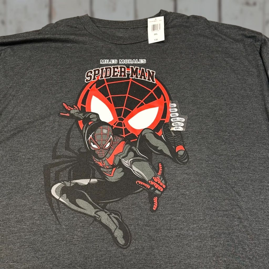 Vintage Spider-Man Miles Morales Men's 5XL Marvel Big Man Graphic Tee Shirt NWT Size US XXL / EU 58 / 5 - 1 Thumbnail