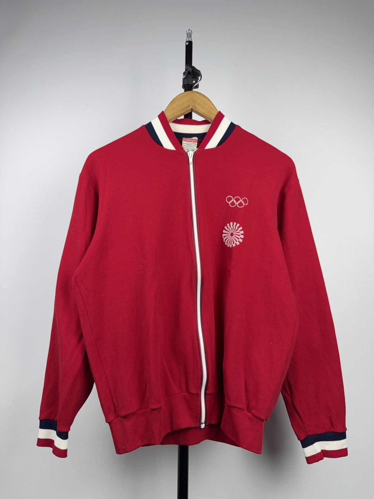 Vintage Vintage 1972 Munich Nabholz Olympic Track Jacket Swiss Made Size US S / EU 44-46 / 1 - 1 Thumbnail