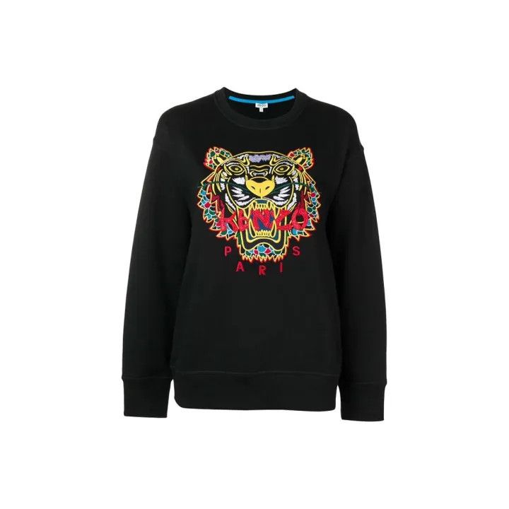 Kenzo Kenzo Black Tiger Embroidered Long Sleeve Sweatshirt 0079 Size S / US 4 / IT 40 - 1 Thumbnail