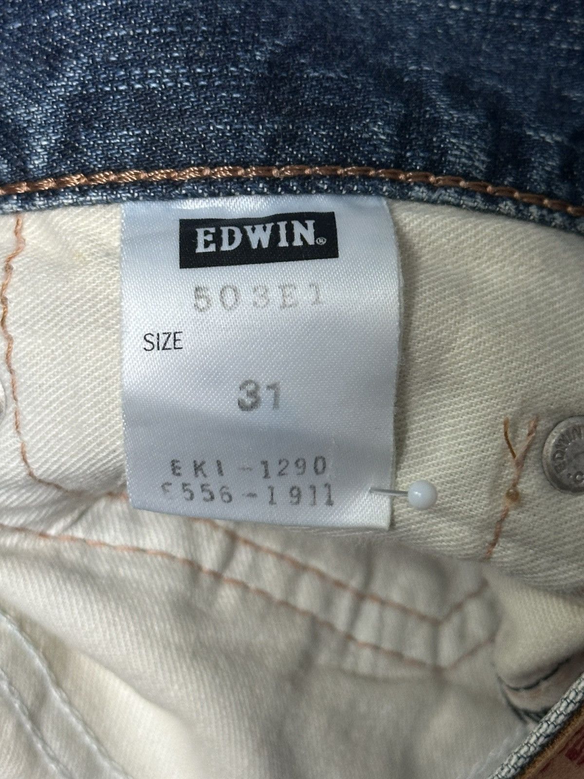 Edwin Edwin 503 Premium Straight Leg Japan Jeans Distressed Faded Size US 33 - 14 Thumbnail