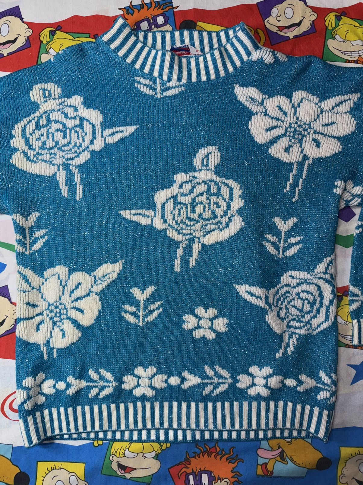 Vintage Vintage 80s Floral Knitwear Sweater Women’s Size US M / EU 48-50 / 2 - 3 Thumbnail
