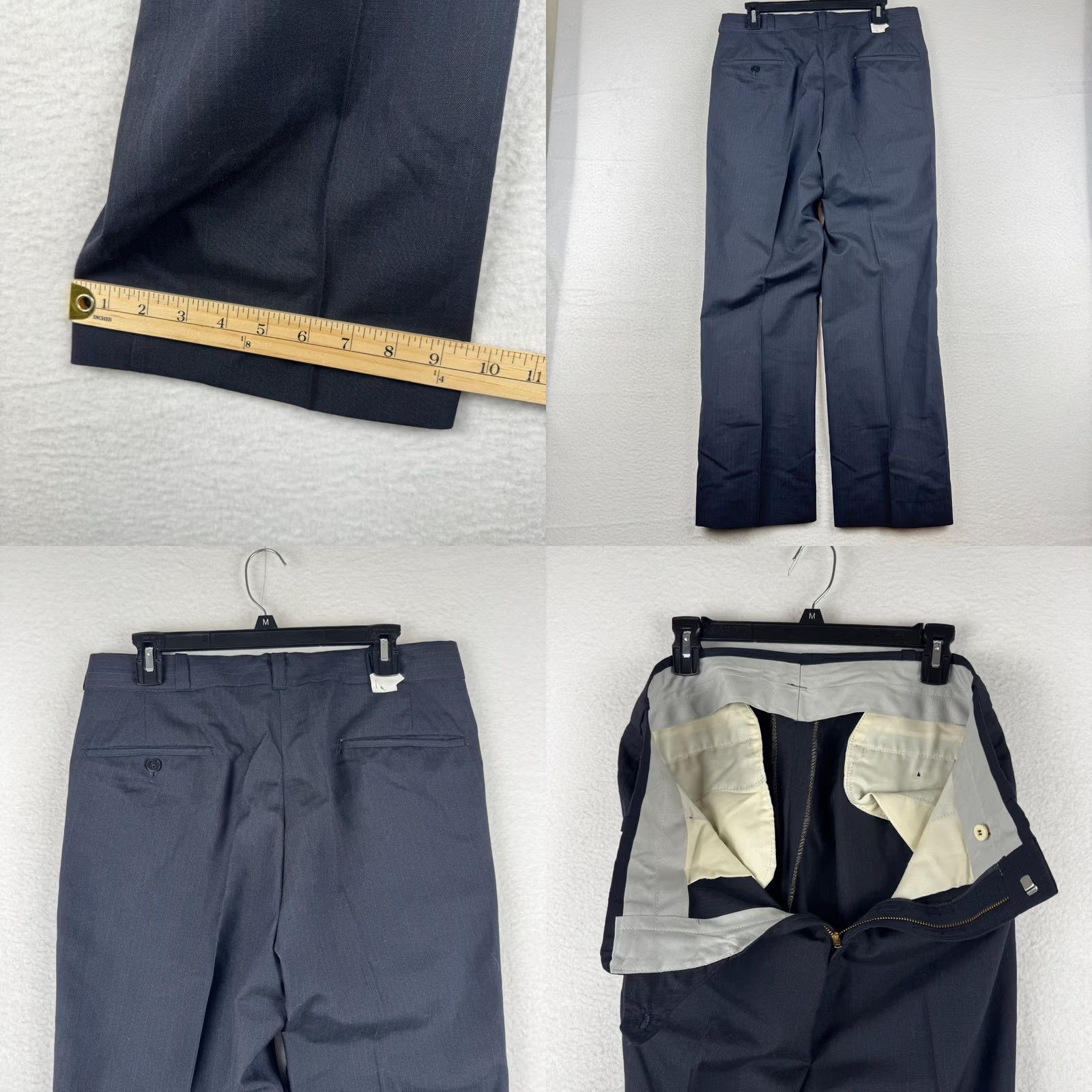 Vintage VINTAGE 60s 70s Mens 32x29 Black Pin Stripe Relaxed Trousers Pants Talon 42 Zip Pants Mens Black Pin Stripe Disco 1960s Vintage Original Mens Size US 32 / EU 48 - 8 Thumbnail