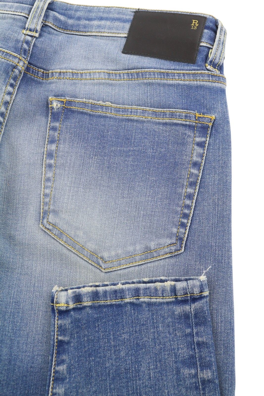 R13 BOY SKINNY 27 Blue Faded Ankle Cropped Distress 86323 Size 27" / US 4 / IT 40 - 5 Thumbnail