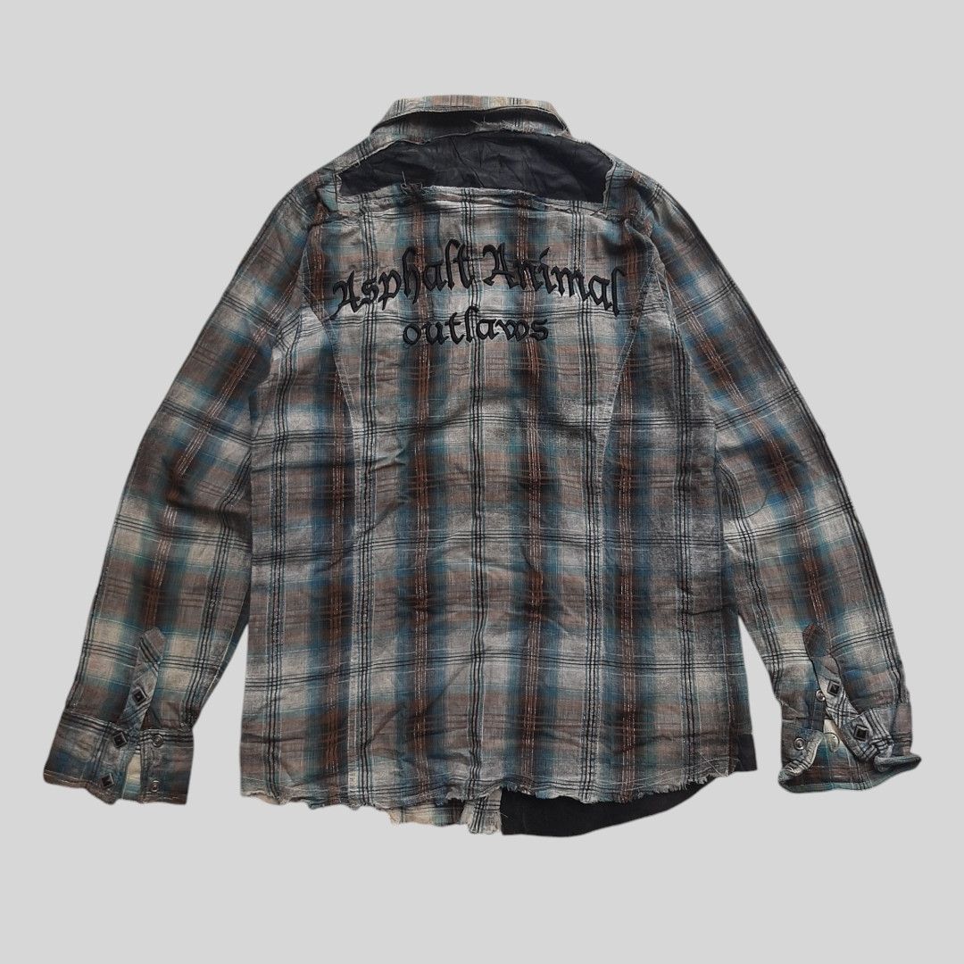 JACKROSE × Japanese Brand × Tornado Mart Jack rose "Aspalt animal outlaw" leather patch western shirt Size US M / EU 48-50 / 2 - 2 Thumbnail
