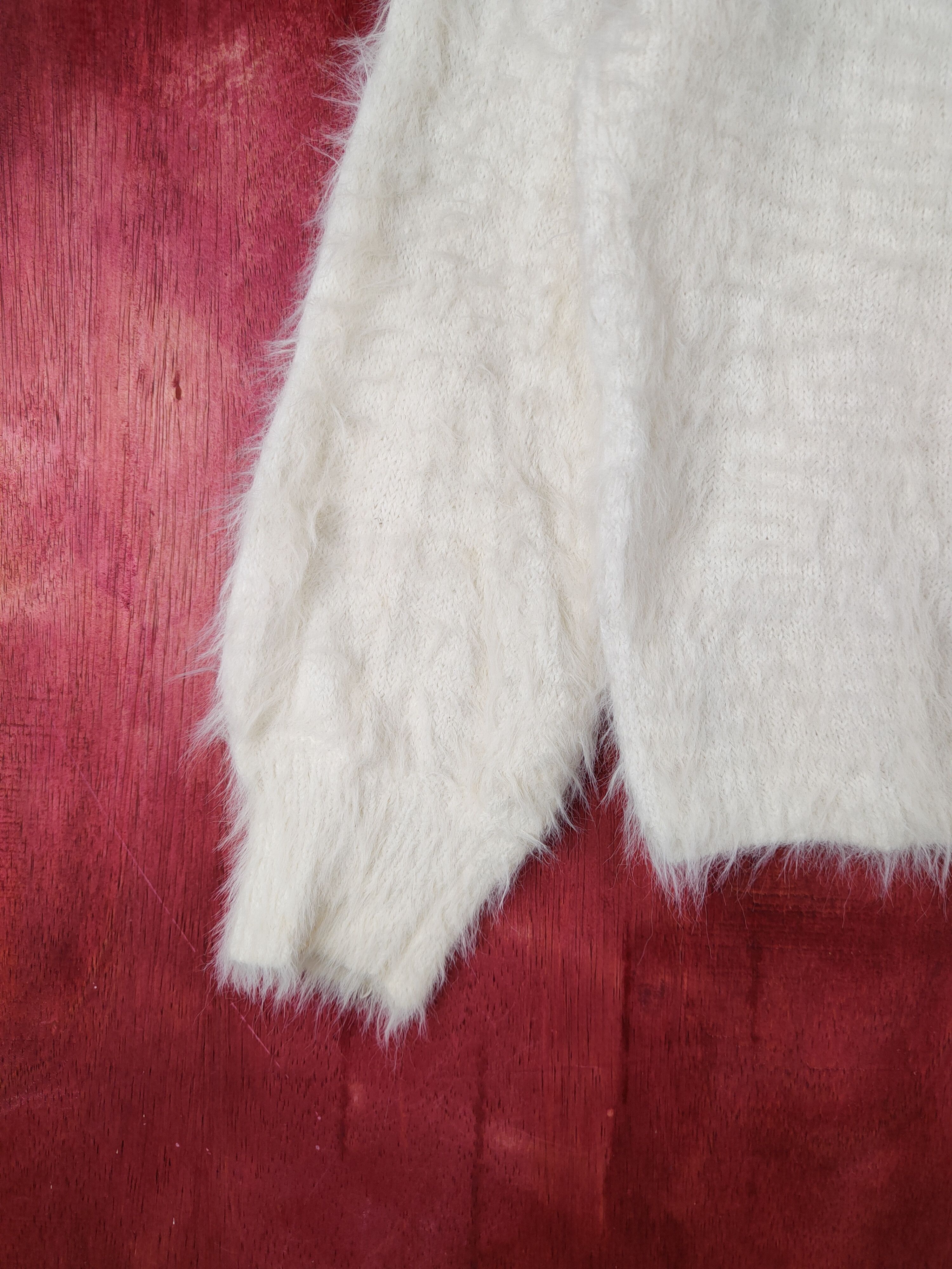 Japanese Brand × Vintage Cool Design 💥 Glacier White Fur Mohair Knitwear Size M / US 6-8 / IT 42-44 - 4 Thumbnail
