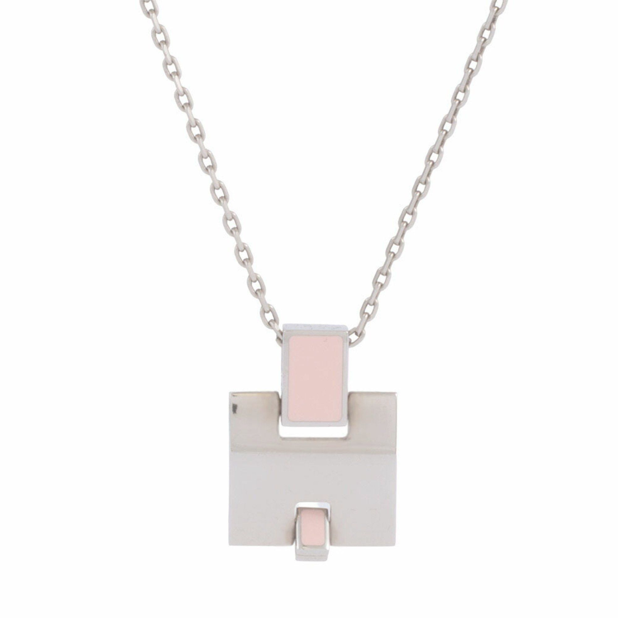 Hermes Hermes Irene Necklace Pendant ST0157 Metal Pink Silver Women's H HERMES Size ONE SIZE - 1 Thumbnail