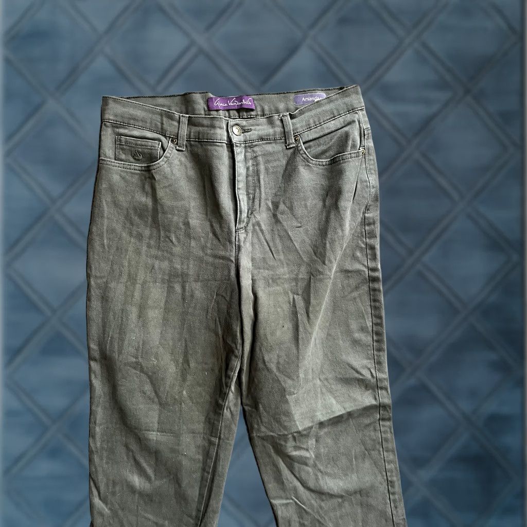 Gloria Vanderbilt Gloria Vanderbilt Jeans Amanda Straight Denim 12 Women Green Regular Inseam 28 Emma Size 34" / US 12 / IT 48 - 1 Thumbnail