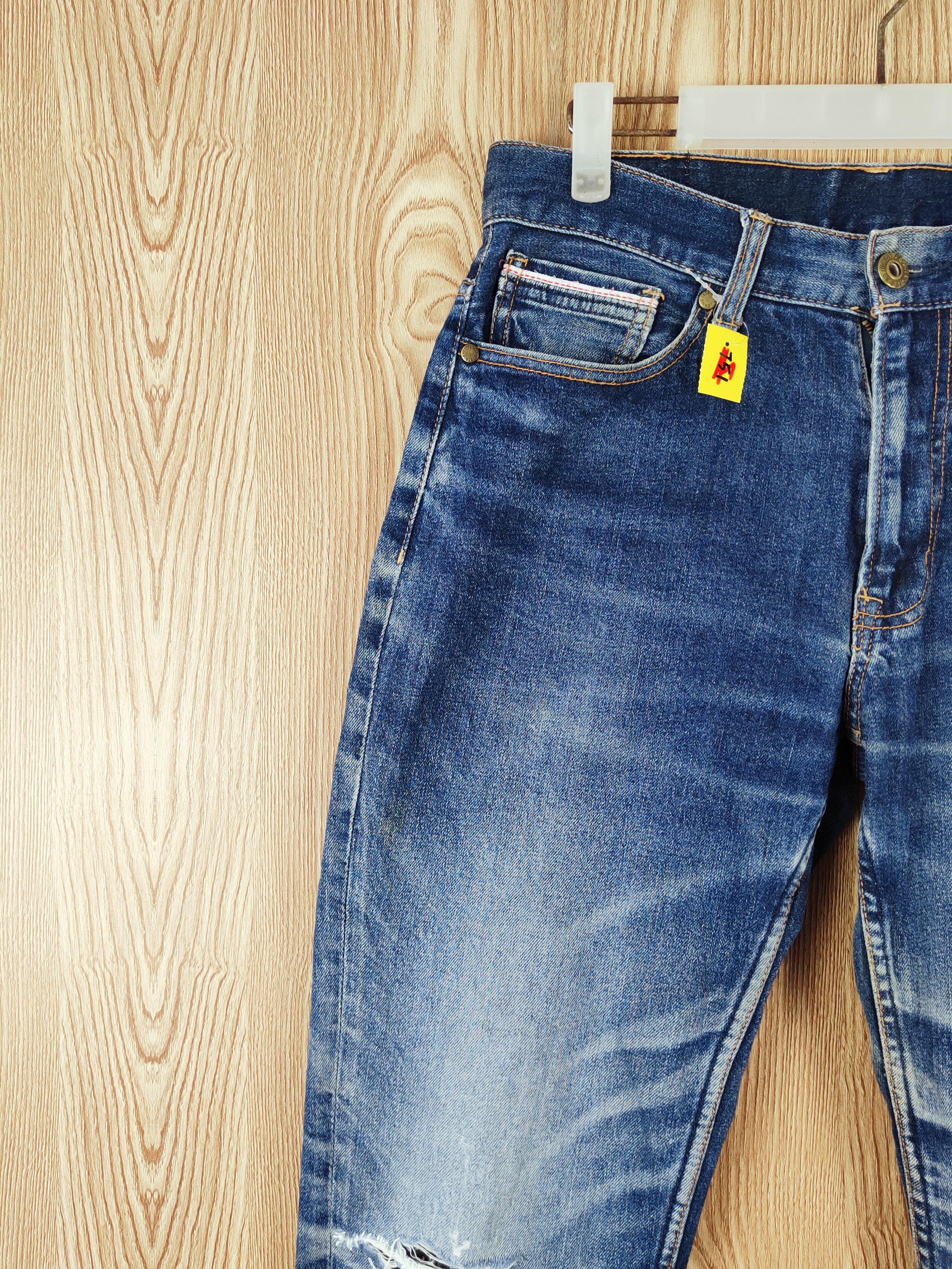 Japanese Brand Navy Dark Blue Distressed Ripped Jeans #W608 Size 30" / US 8 / IT 44 - 3 Thumbnail