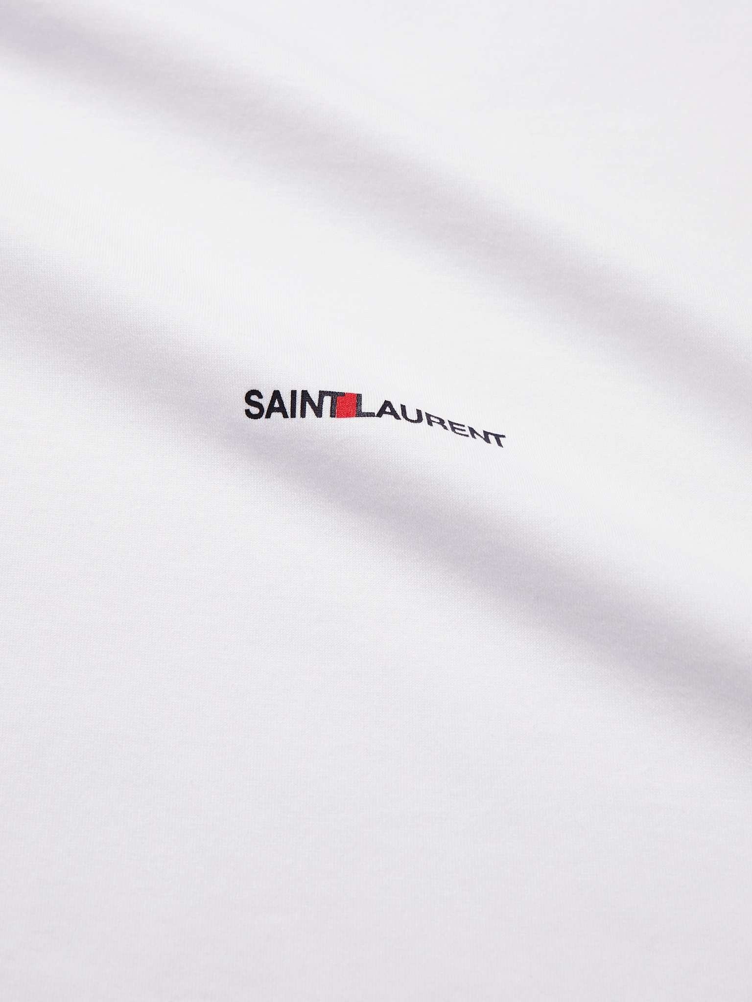 Saint Laurent Paris o1tr1nto0325 Logo Print T-Shirt in White Size US L / EU 52-54 / 3 - 3 Thumbnail