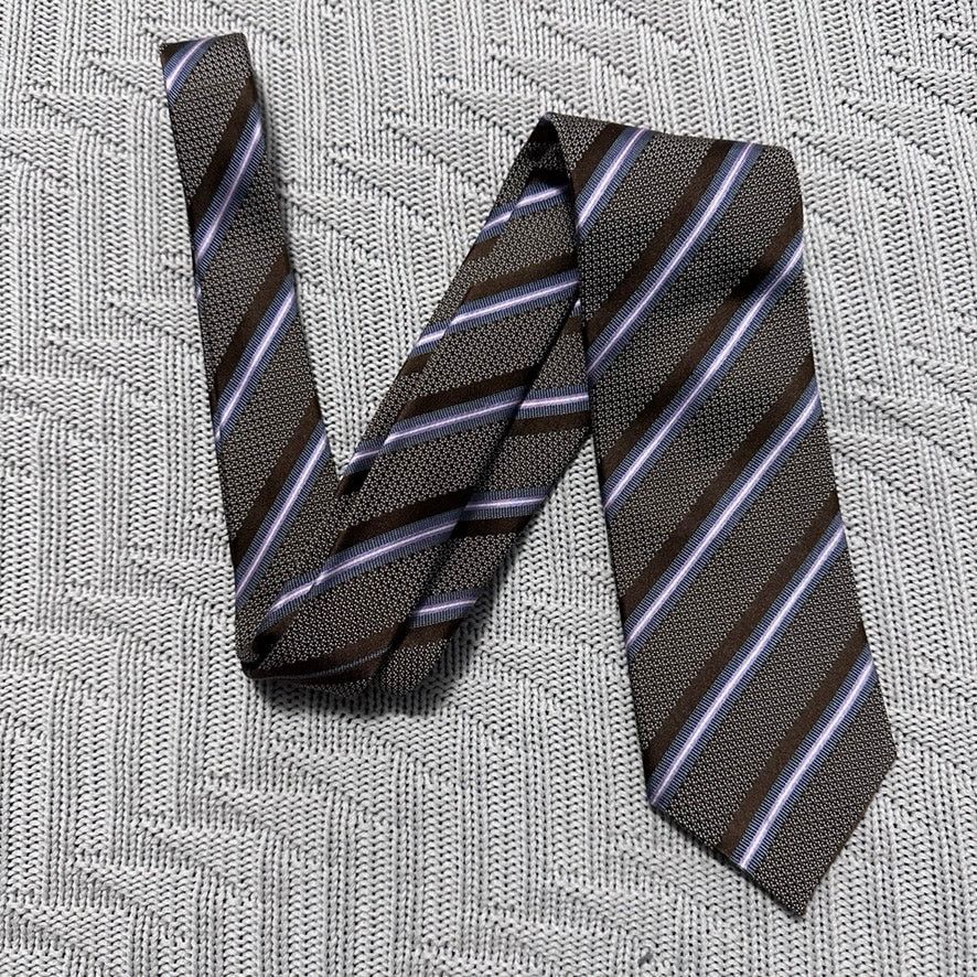 Canali Canali brown striped Italian silk tie Size ONE SIZE - 1 Thumbnail