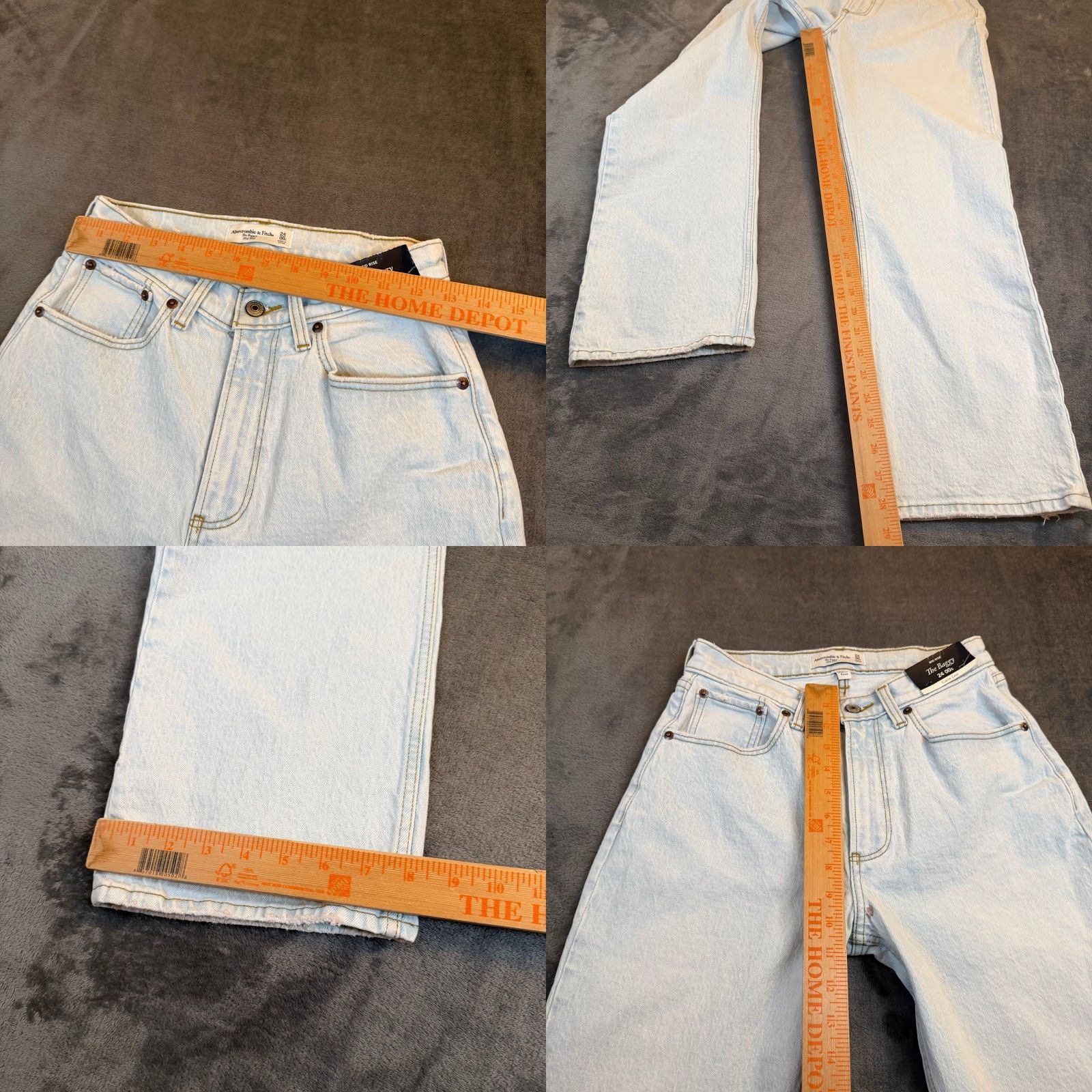 Abercrombie & Fitch Abercrombie & Fitch Baggy Jeans Womens 00S 24 Light Wash Mid Rise Curve Love Jeans Wide-Leg Relaxed 5-Pocket Denim Blue 100% Cotton Adult Womens Size 24" / US 00 / IT 34 - 8 Thumbnail