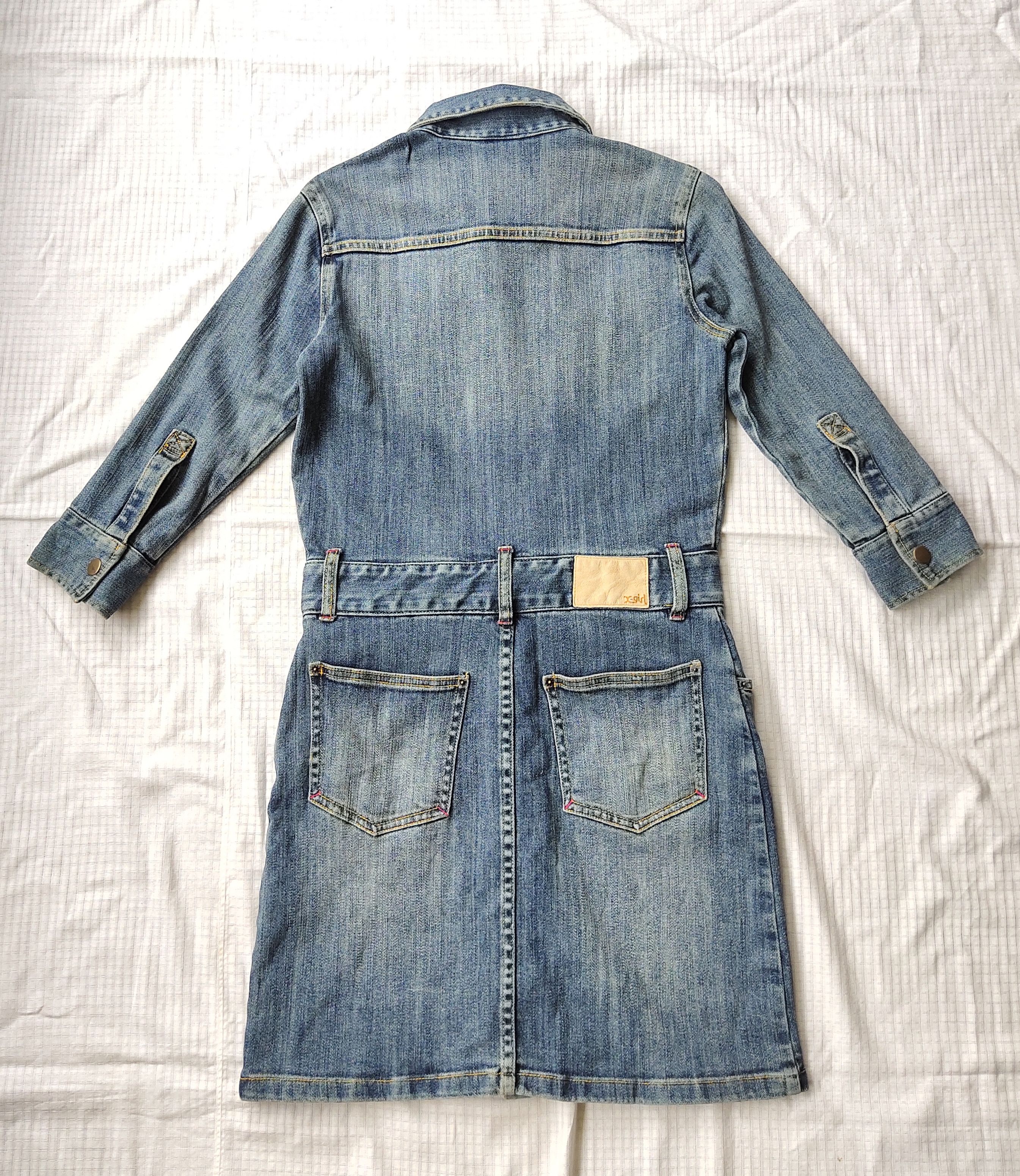 Japanese Brand × X-Girl (D34) X-Girl Japan Stretch Denim Short Dress 3/4 Sleeve Sz 1 Size S / US 4 / IT 40 - 7 Thumbnail