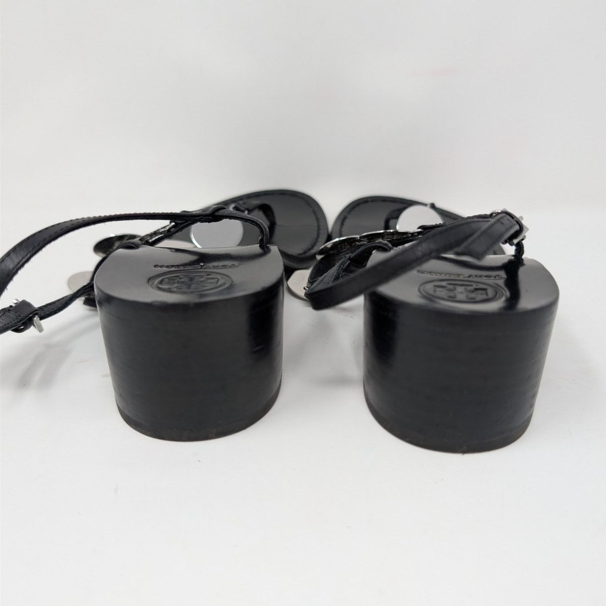 Tory Burch Tory Burch Black Leather Summer Sandals Heels Size 9 Size US 9 / IT 39 - 6 Thumbnail