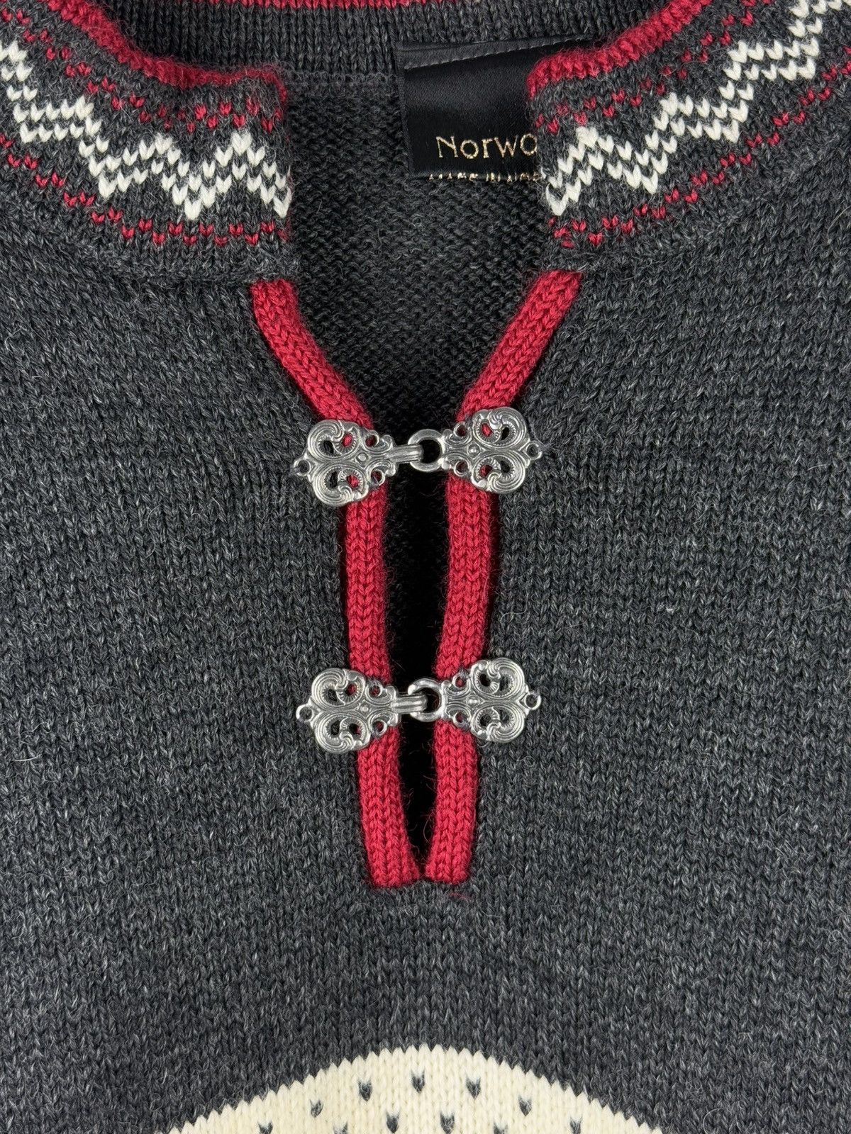 Norwool Norwool Men’s Vintage Knitted Wool Nordic Sweater Pullover Size US L / EU 52-54 / 3 - 9 Thumbnail
