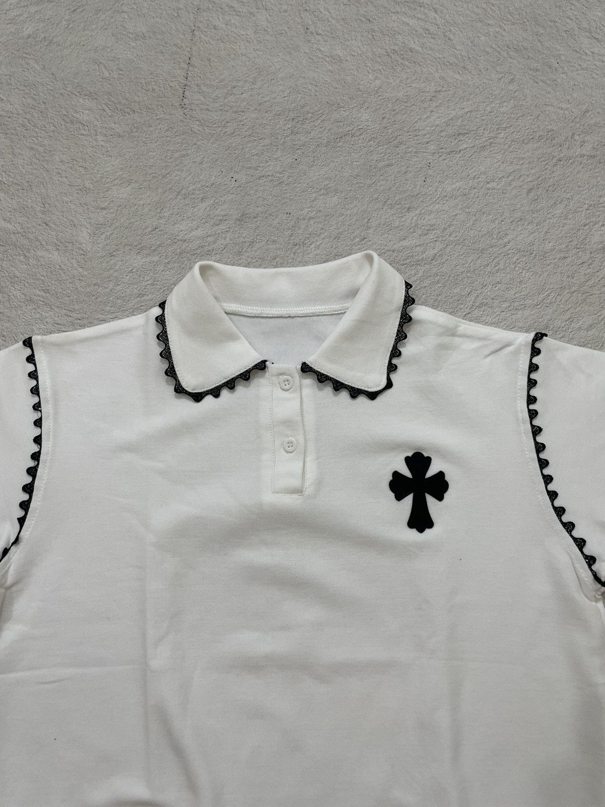 Miu Miu 2000s Japan CH White Polo Cross Patch Trim Y2K Hysteric y’s Size M / US 6-8 / IT 42-44 - 2 Thumbnail