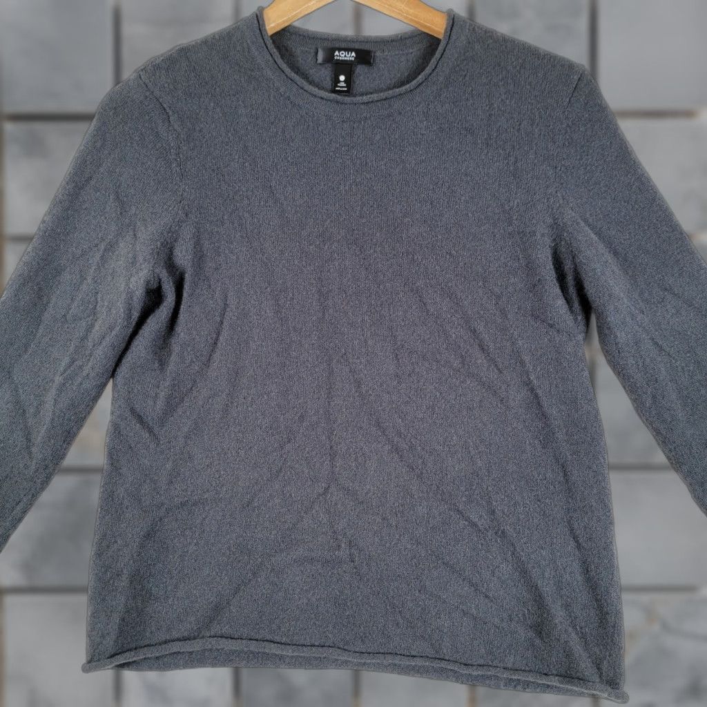 AQUA VINTAGE Aqua Cashmere High Low Cashmere Sweater Peacoat Gray Large Size L / US 10 / IT 46 - 1 Thumbnail