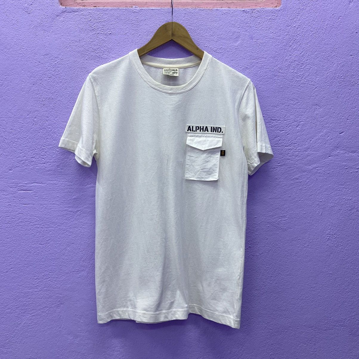 Alpha Industries × Vintage Alpha Industries Big Logo Backhit Pocket Tee Size US M / EU 48-50 / 2 - 2 Thumbnail