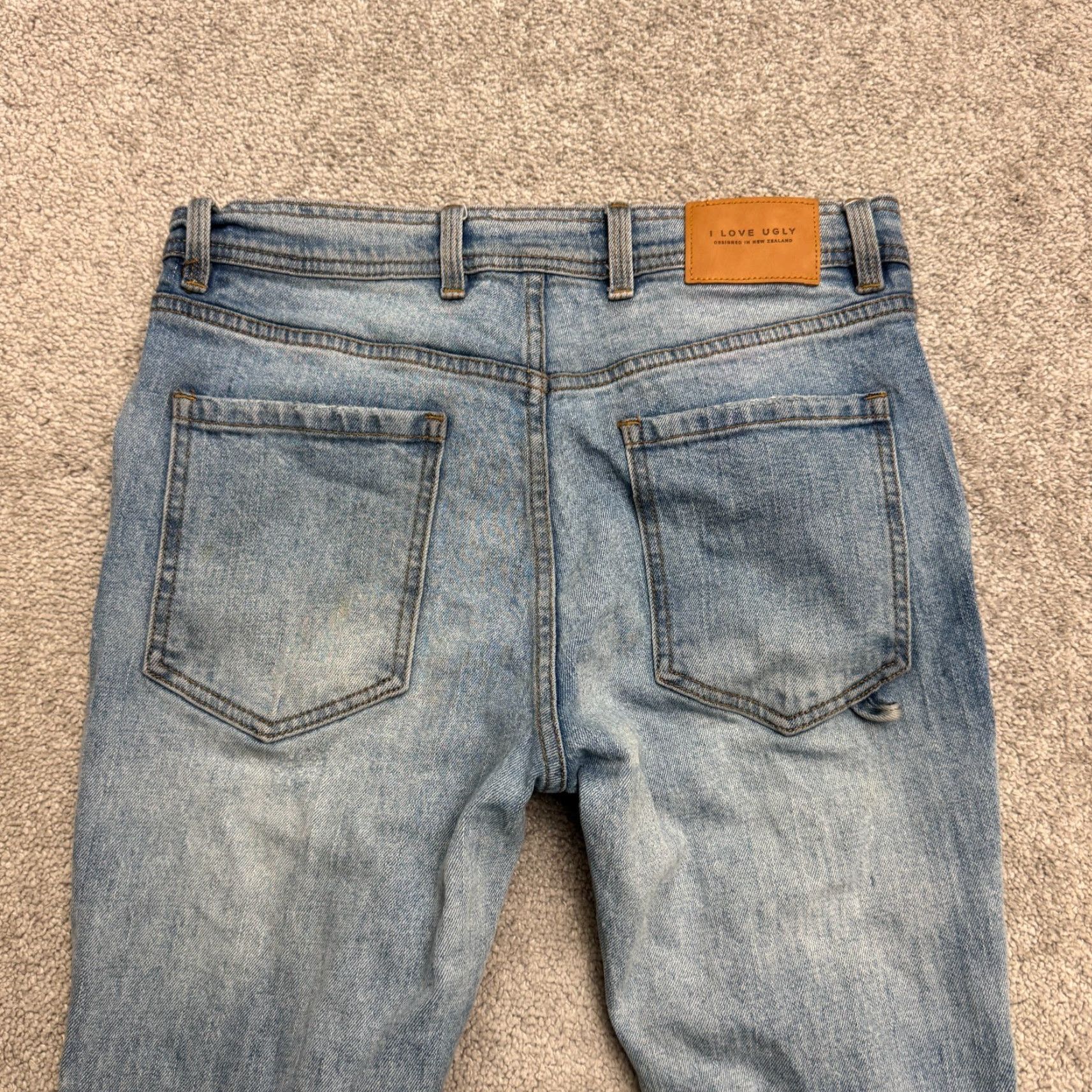 I Love Ugly I Love Ugly Jeans Pant Regular Rise Fixed Waist Tapered Slim Denim Size US 31 - 6 Thumbnail