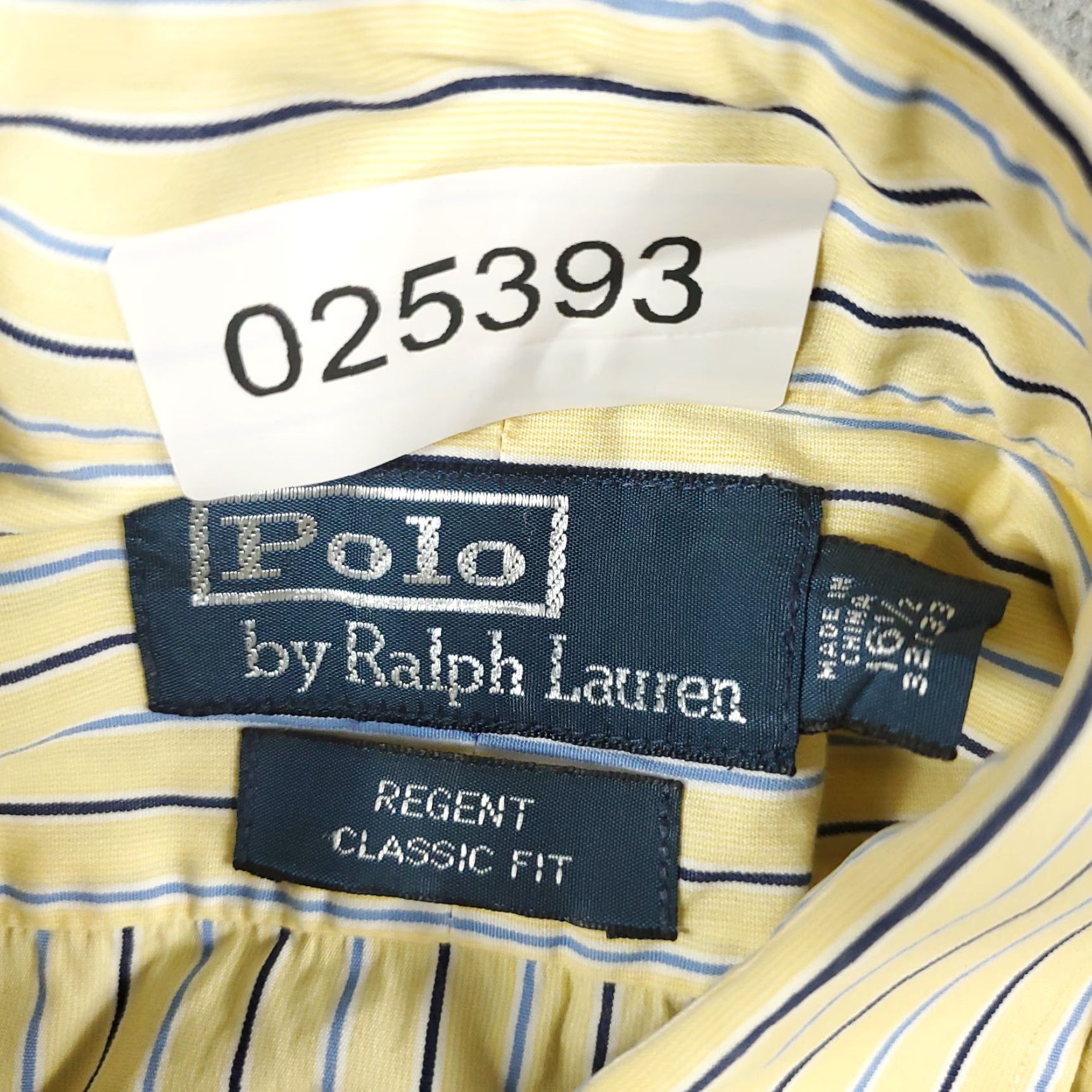 Ralph Lauren Ralph Lauren Dress Shirt Mens 16.5 Yellow Striped Long Sleeve Button Down Classic Size 42R - 6 Thumbnail