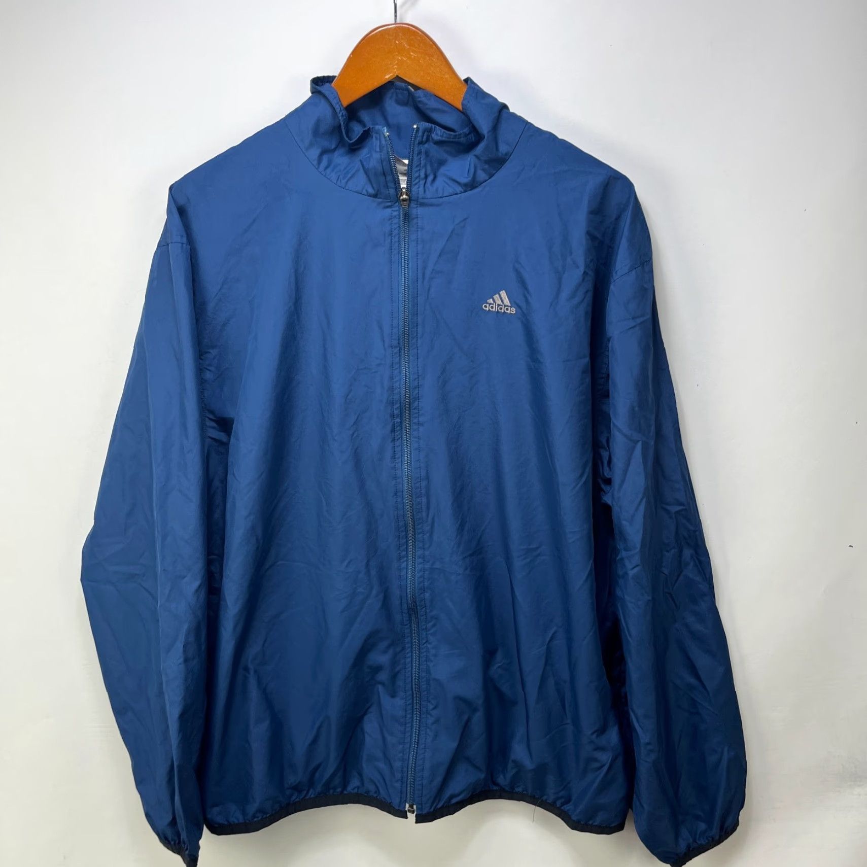 Adidas VINTAGE adidas Full Zip Windbreaker Jacket L Adult Blue 90s Logo Regular Mens Size US L / EU 52-54 / 3 - 2 Thumbnail