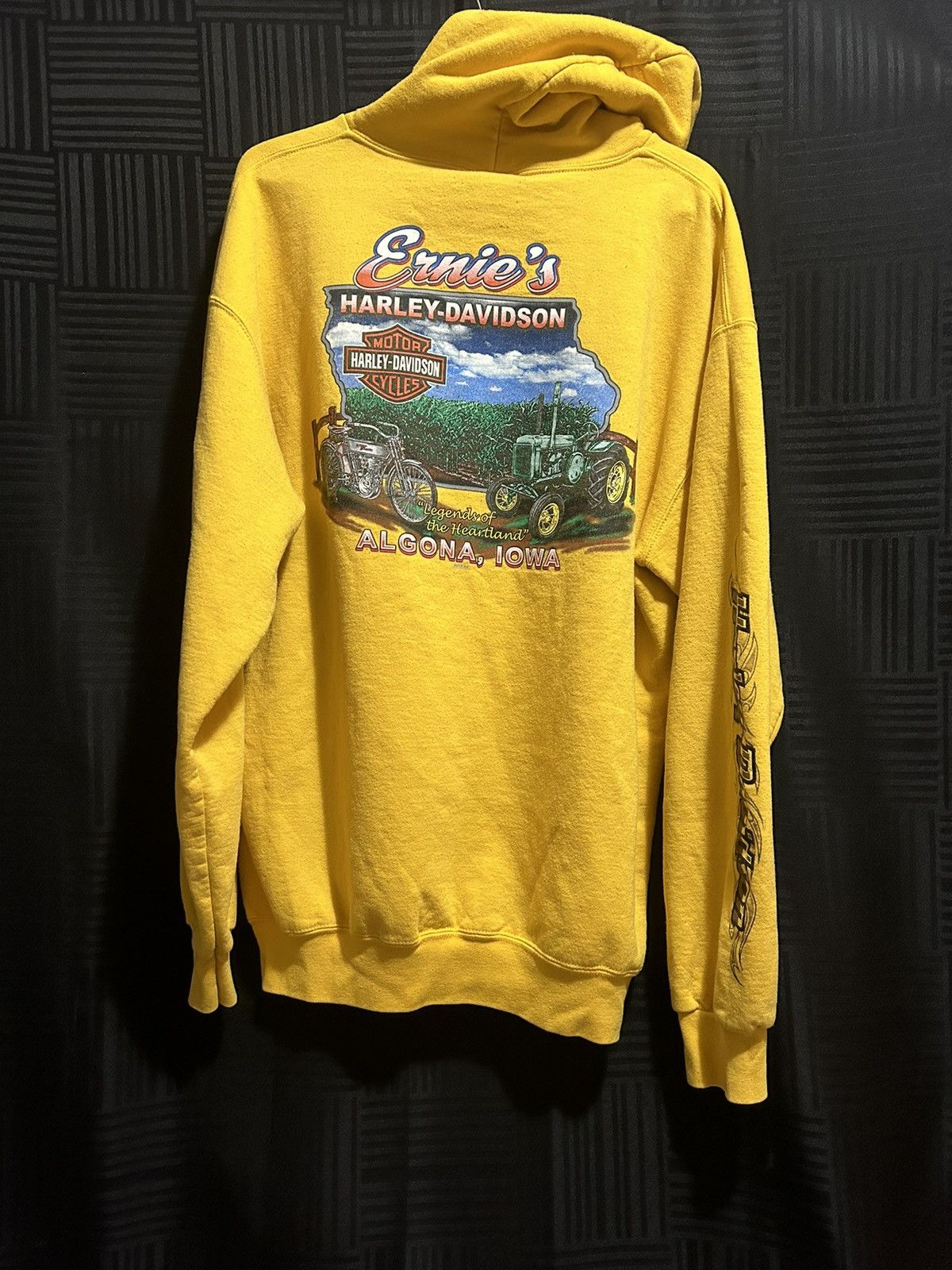 Harley Davidson Vintage Y2K Harley Davidson Yellow Iowa Mens L Hoodie Size US L / EU 52-54 / 3 - 7 Thumbnail