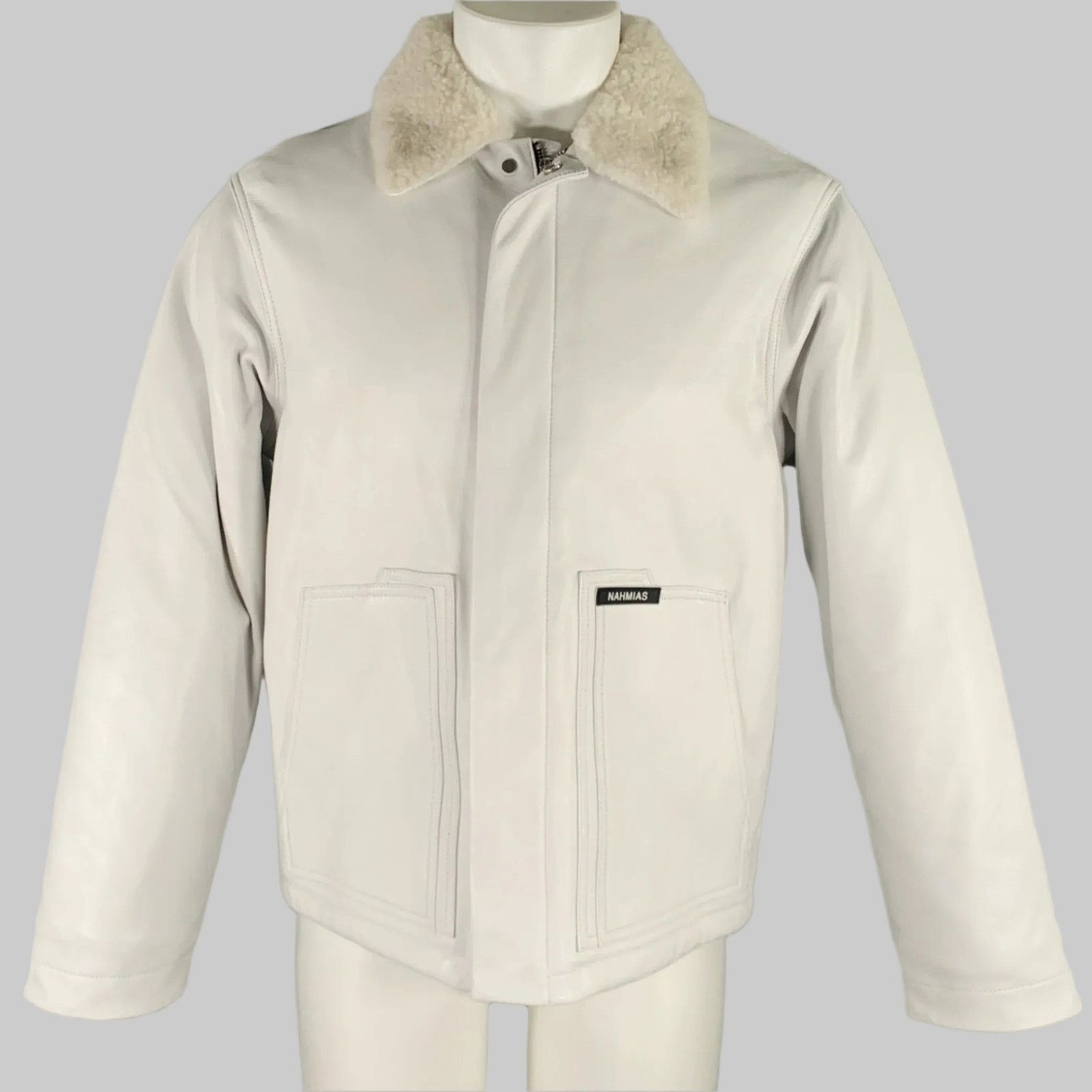 Nahmias NAHMIAS Size S White Lamb Leather Carpenter Jacket Size US S / EU 44-46 / 1 - 1 Thumbnail