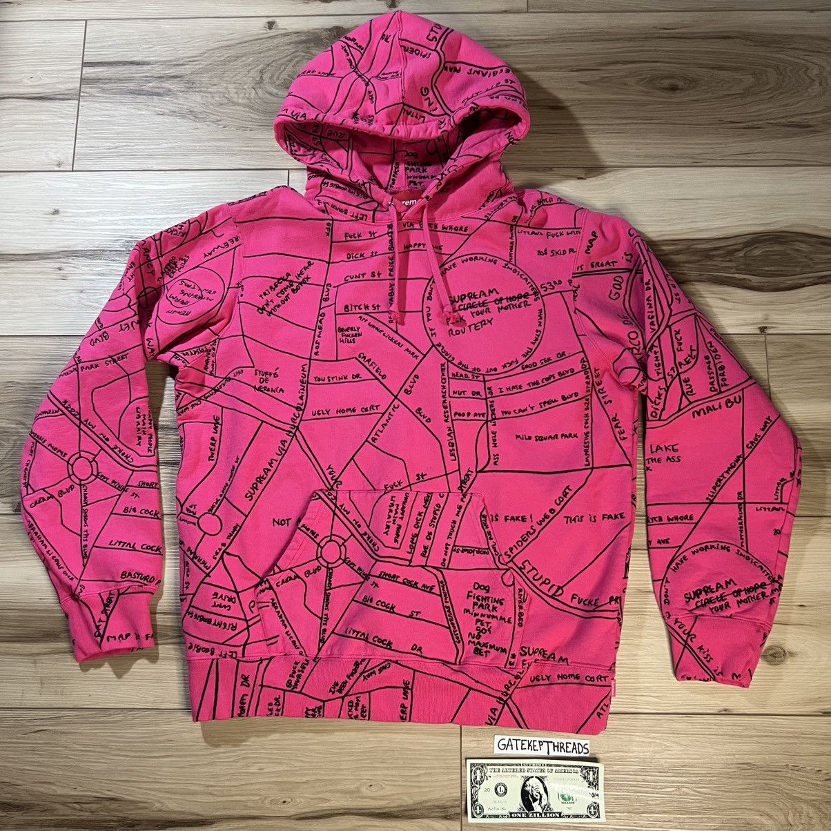 Supreme Supreme Gonz Embroidered Streets Hoodie Pink Size US M / EU 48-50 / 2 - 1 Thumbnail