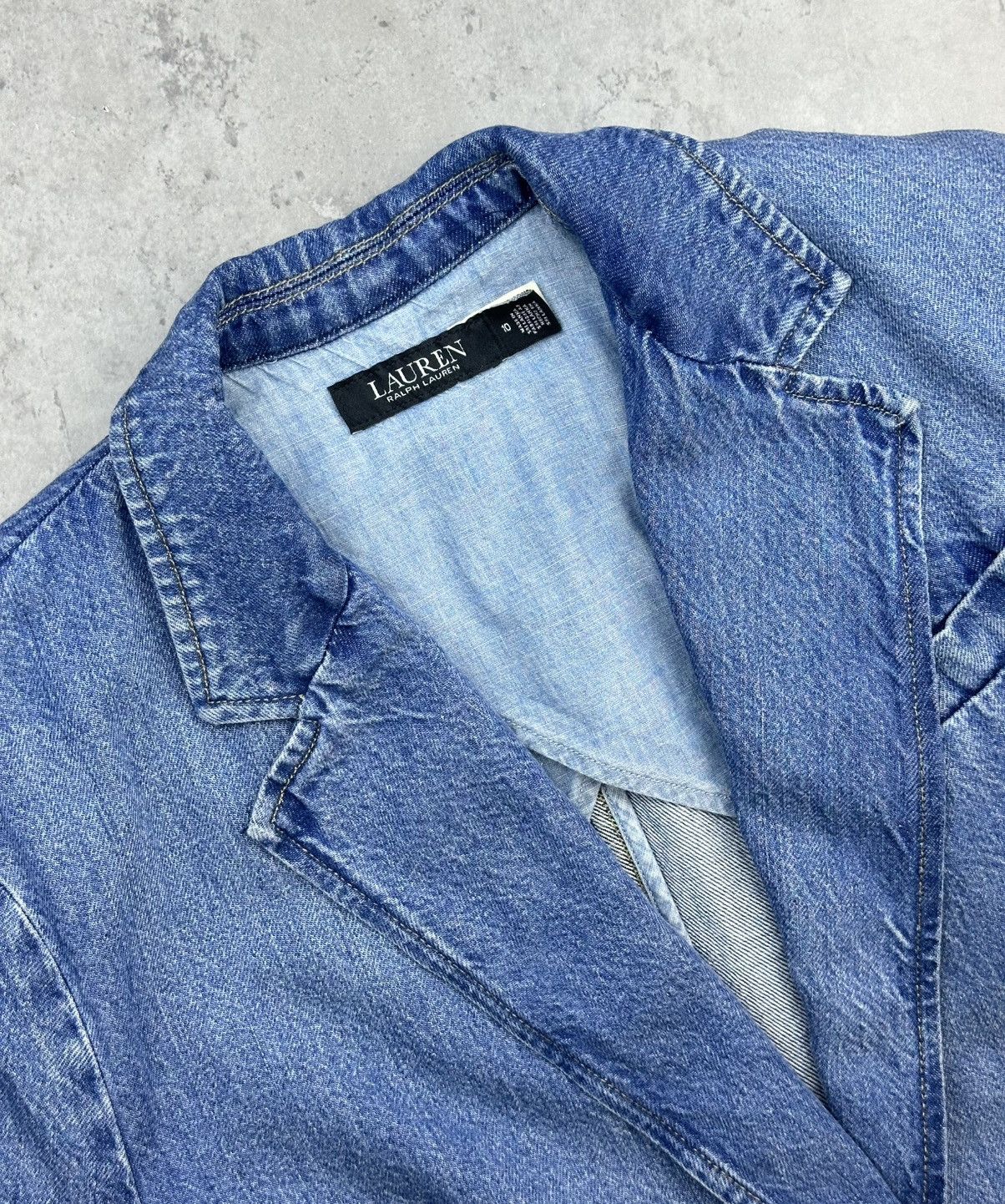 Polo Ralph Lauren Lauren Ralph Lauren City Blue Denim Blazer Jacket Size 10 Size M / US 6-8 / IT 42-44 - 5 Thumbnail