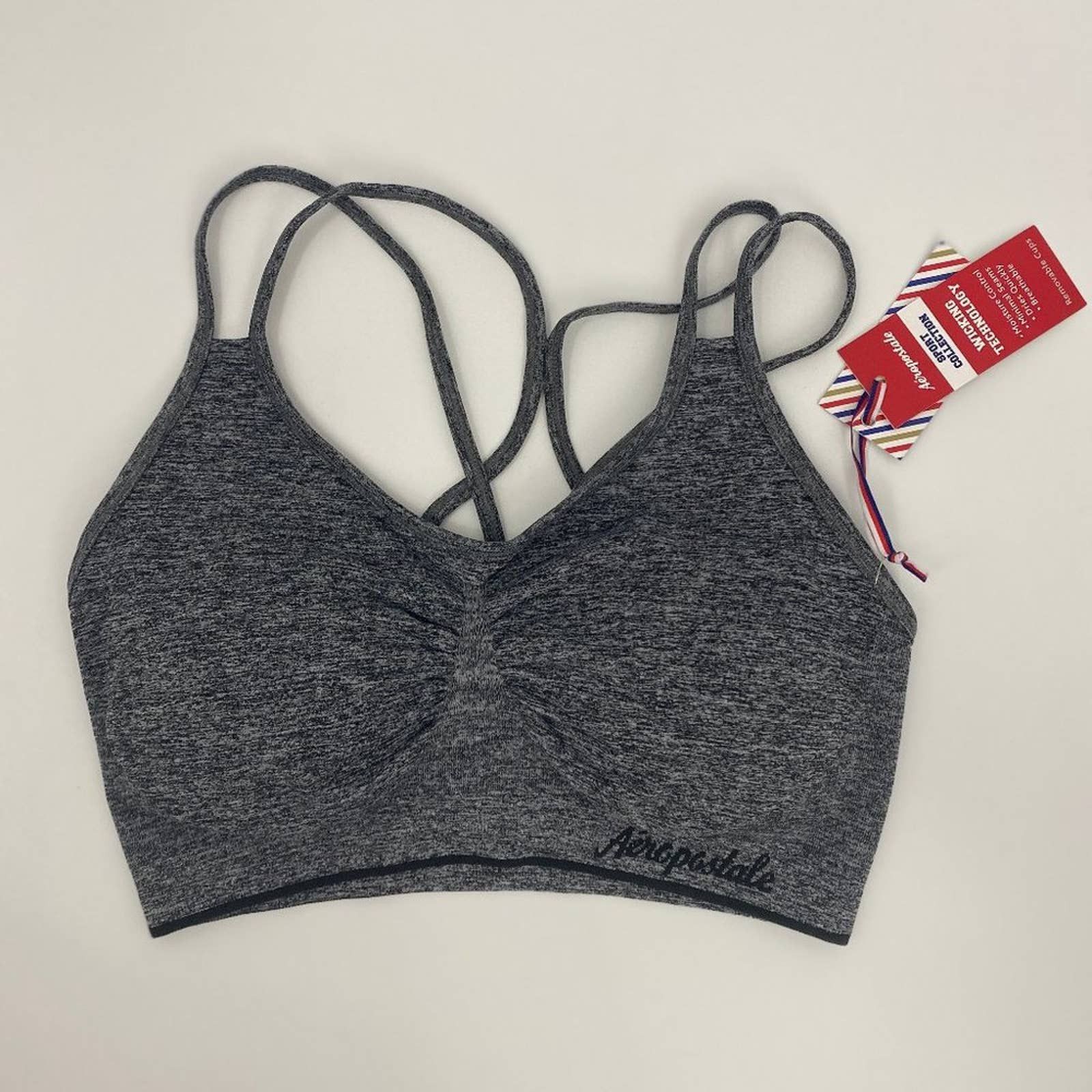 Aeropostale Aeropostale Womens Charcoal Gray Padded Sports Bra NEW XL