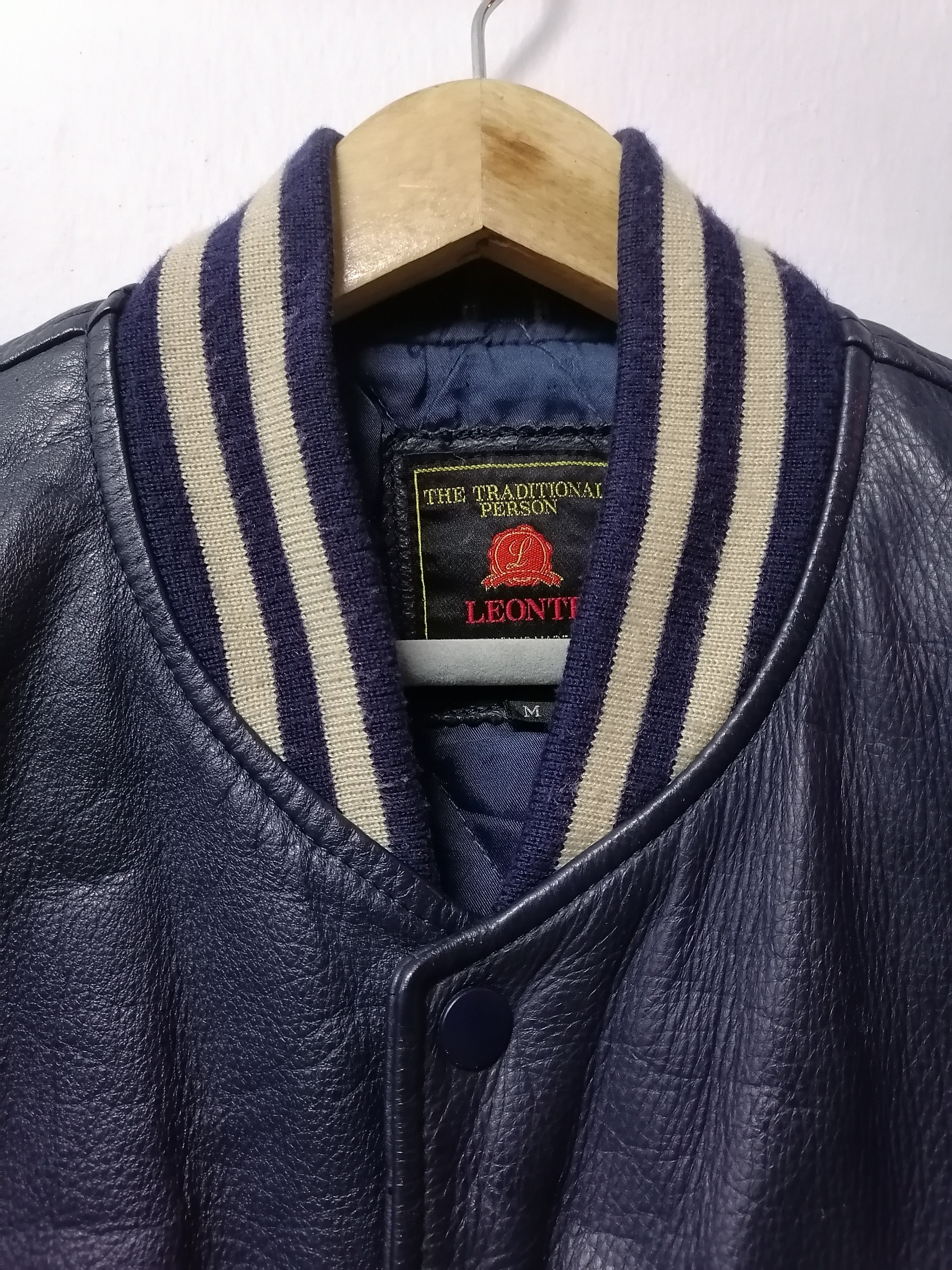 Vintage Vintage Leonte Seahop Teddy Varsity Leather Jacket Size US M / EU 48-50 / 2 - 5 Thumbnail