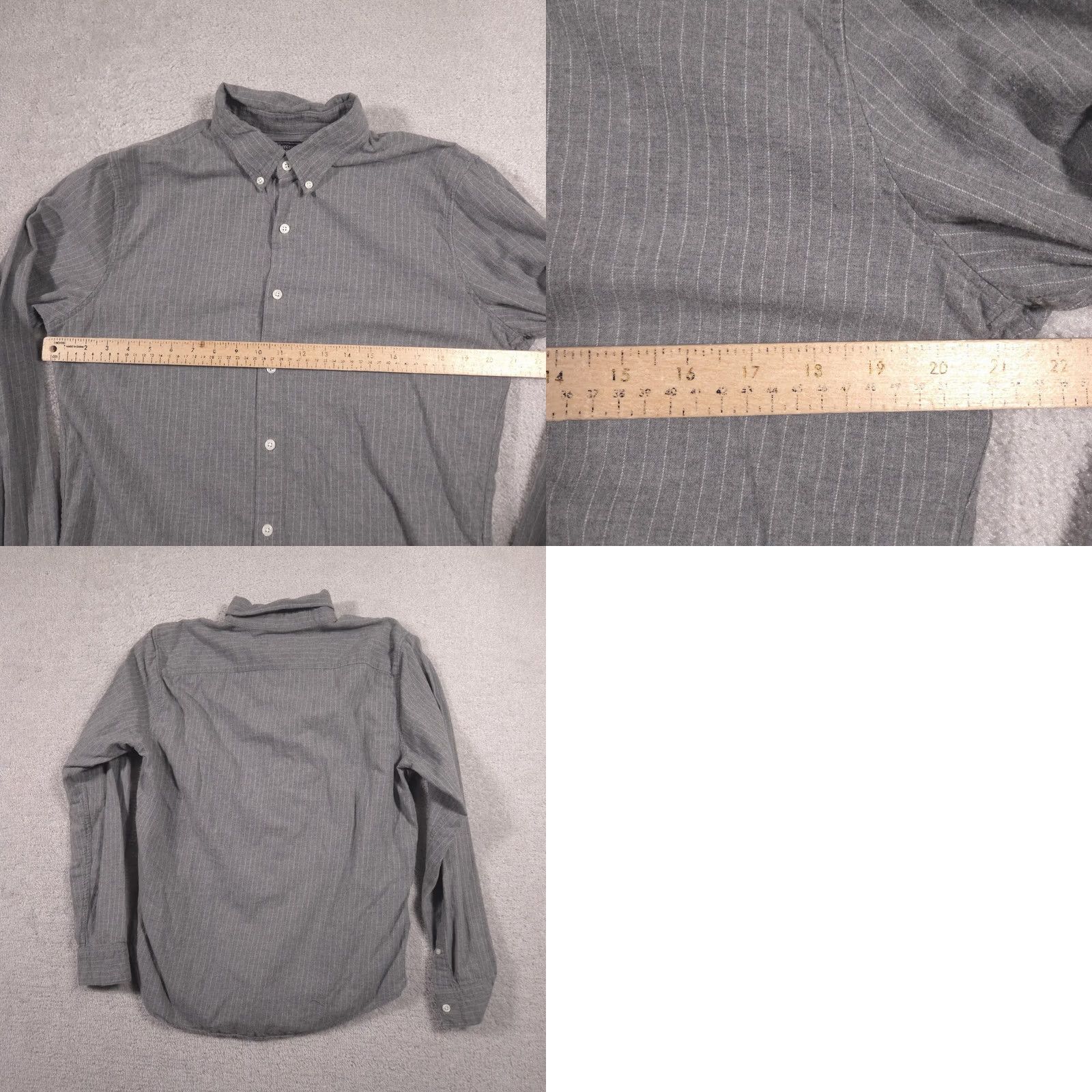 Abercrombie & Fitch Abercrombie & Fitch Shirt Mens Large Gray Pinstripe Button Down Long Sleeve Size US L / EU 52-54 / 3 - 8 Thumbnail