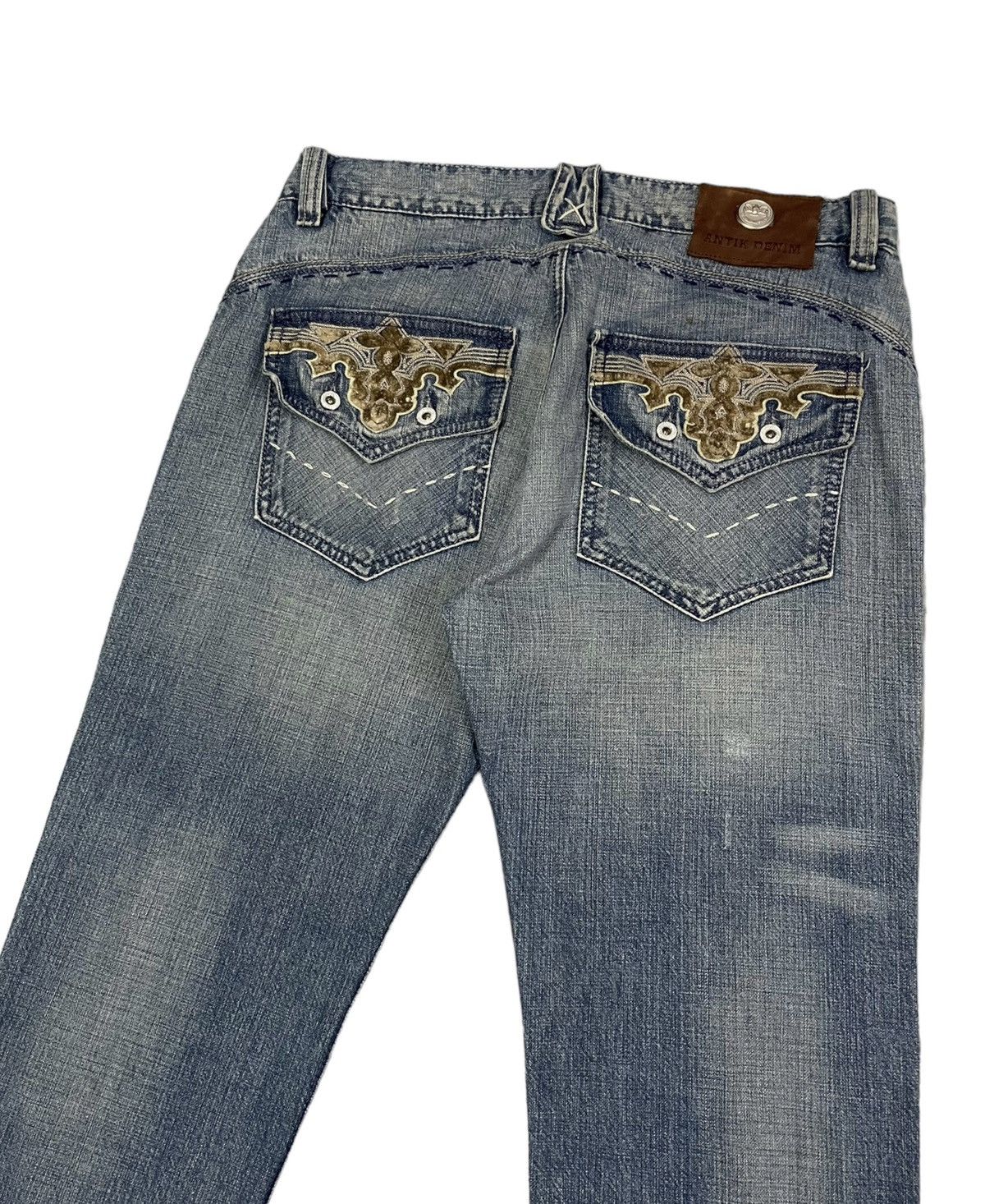 Antik Denim Vintage Antik Denim Flare Jeans Embroidery Velvet Size US 33 - 5 Thumbnail