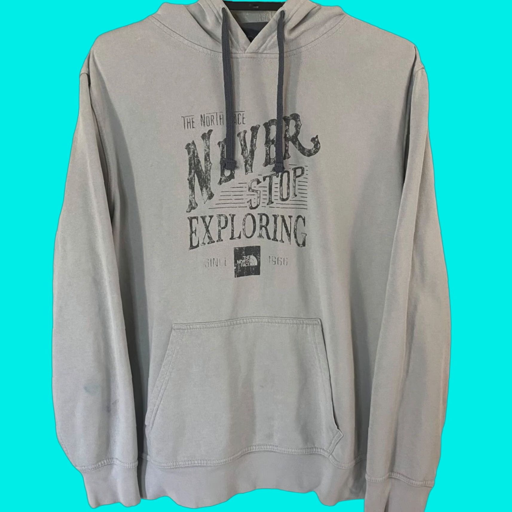 The North Face VINTAGE The North Face NSE Hoodie Mens Large Gray Graphic Long Sleeve Pullover Sweatshirt Size US L / EU 52-54 / 3 - 1 Thumbnail