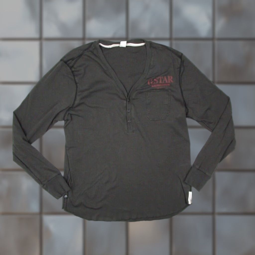 G-Star G-Star Henley Shirt Mens XL Gray Long Sleeve Size US XL / EU 56 / 4 - 1 Thumbnail
