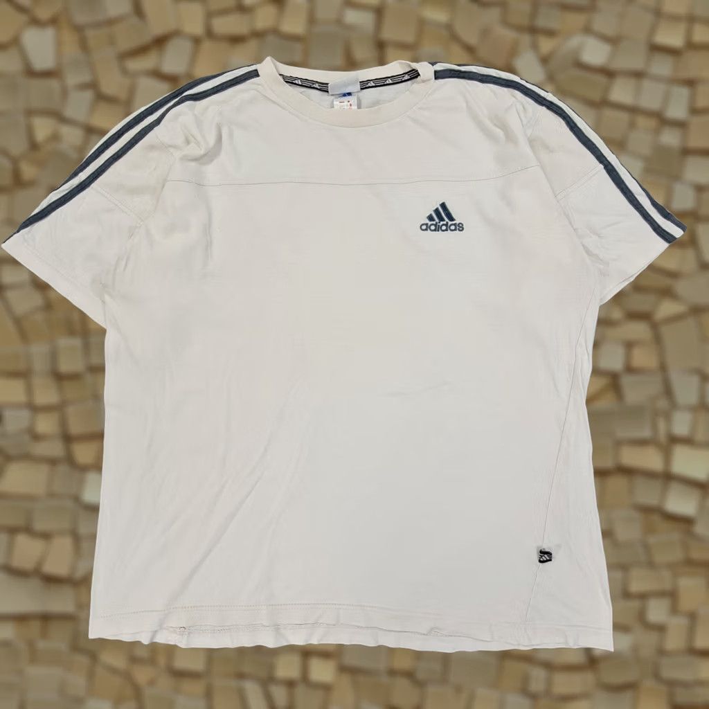 Adidas adidas Mens T Shirt Ivory XL Vintage Tee 90s Logo Crew Neck Short Sleeve Sports Mens Vintage XL Ivory Adidas Shirt 90s Size US XL / EU 56 / 4 - 1 Thumbnail