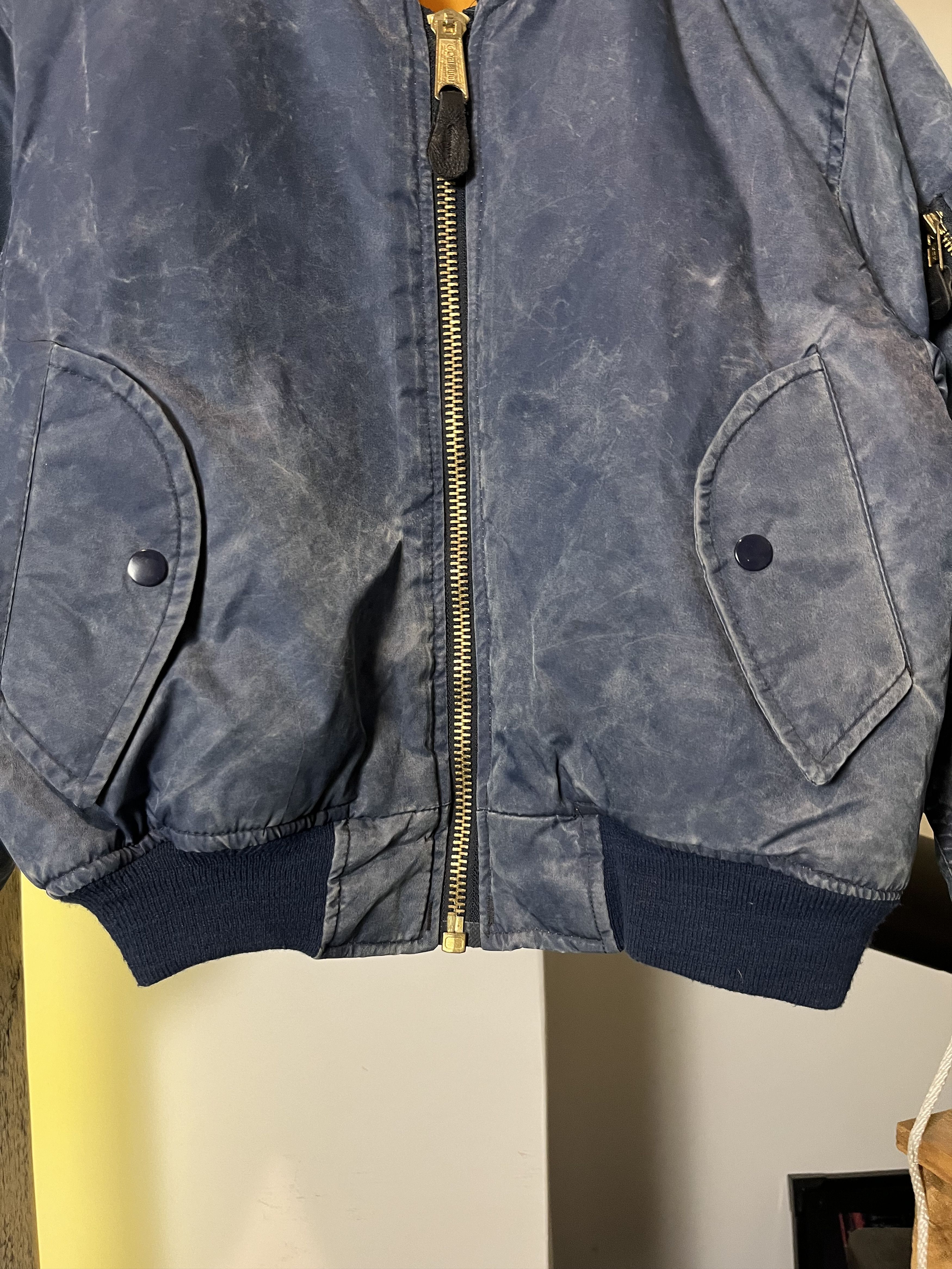 Vintage 90s Reversible MA-1 USA Bomber Flyer Jacket Military Size US XS / EU 42 / 0 - 7 Thumbnail