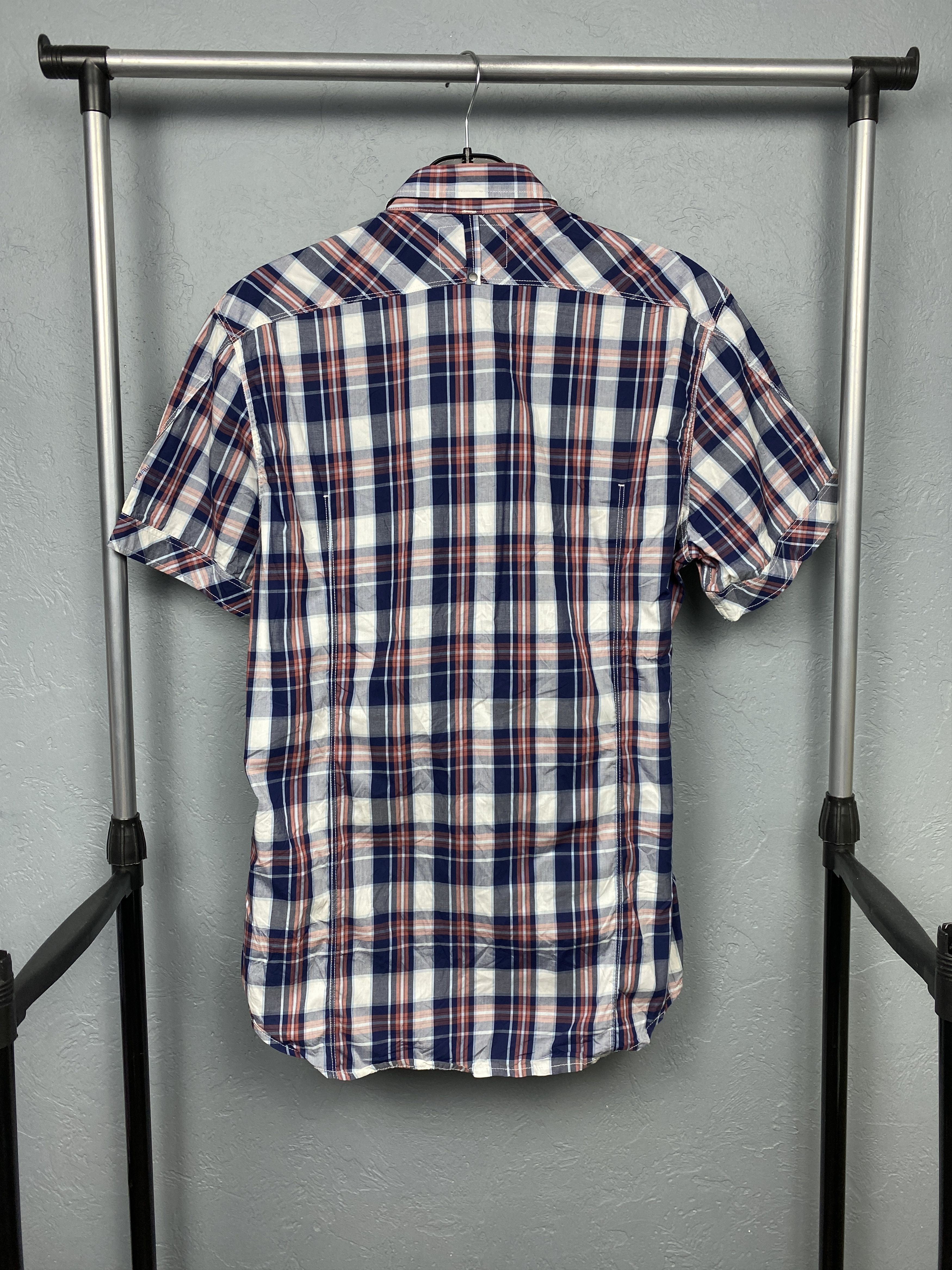 G-Star G Star Raw Vintage Mens Arc 3D Short Sleeve Plaid Shirt Size US L / EU 52-54 / 3 - 7 Thumbnail